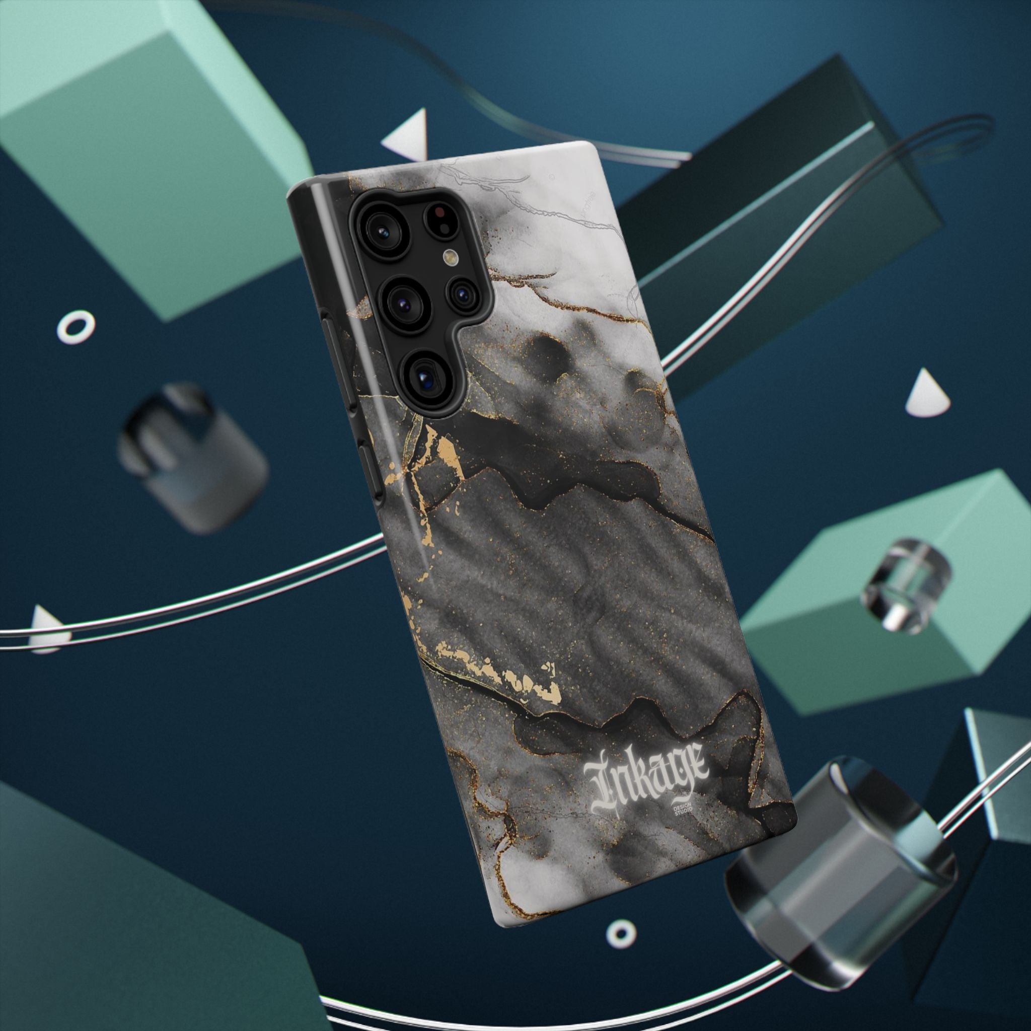 White Noir Marble Gold Foil Magnetic Phone Cases