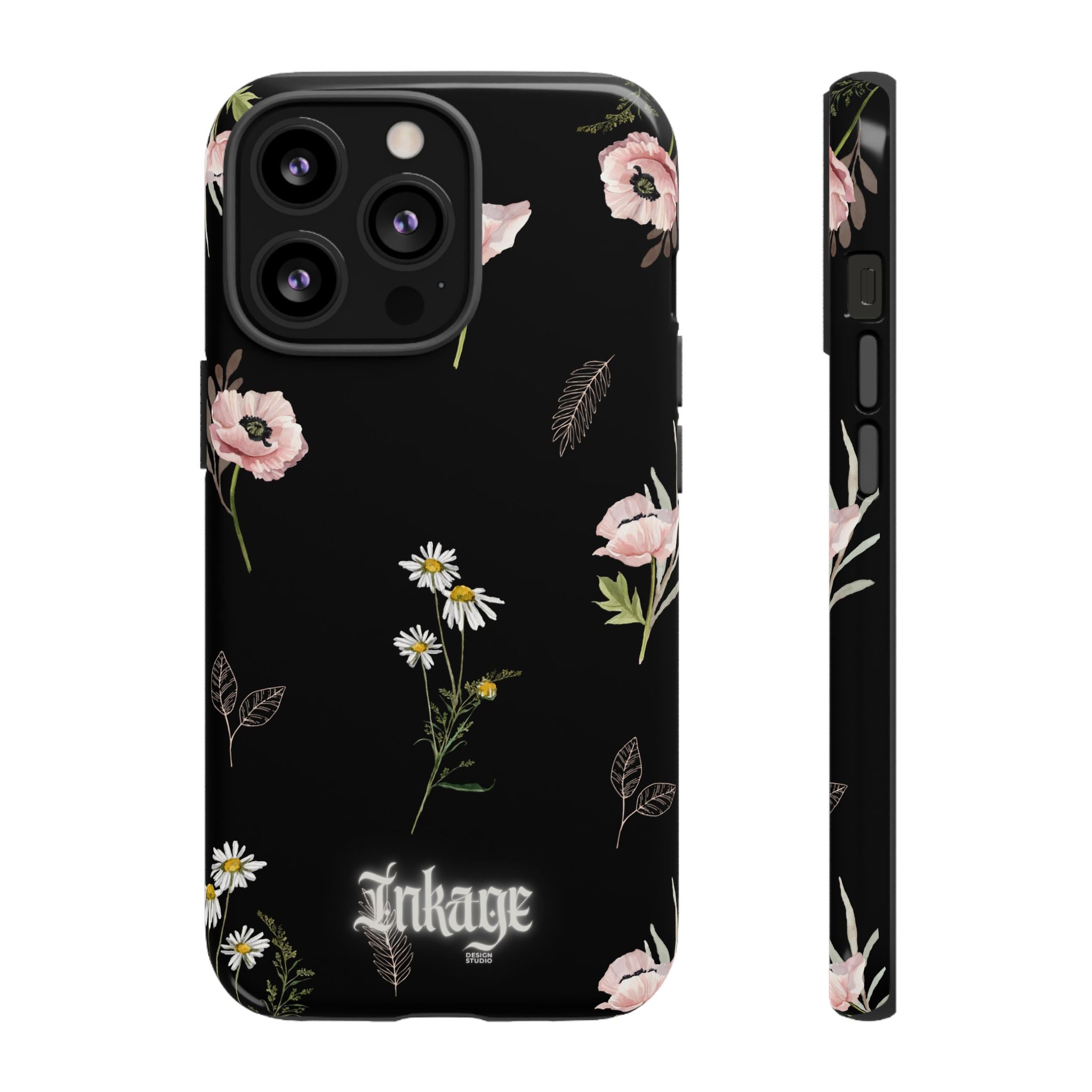 Elegant Black Florals Tough Phone Cases (Minimal)