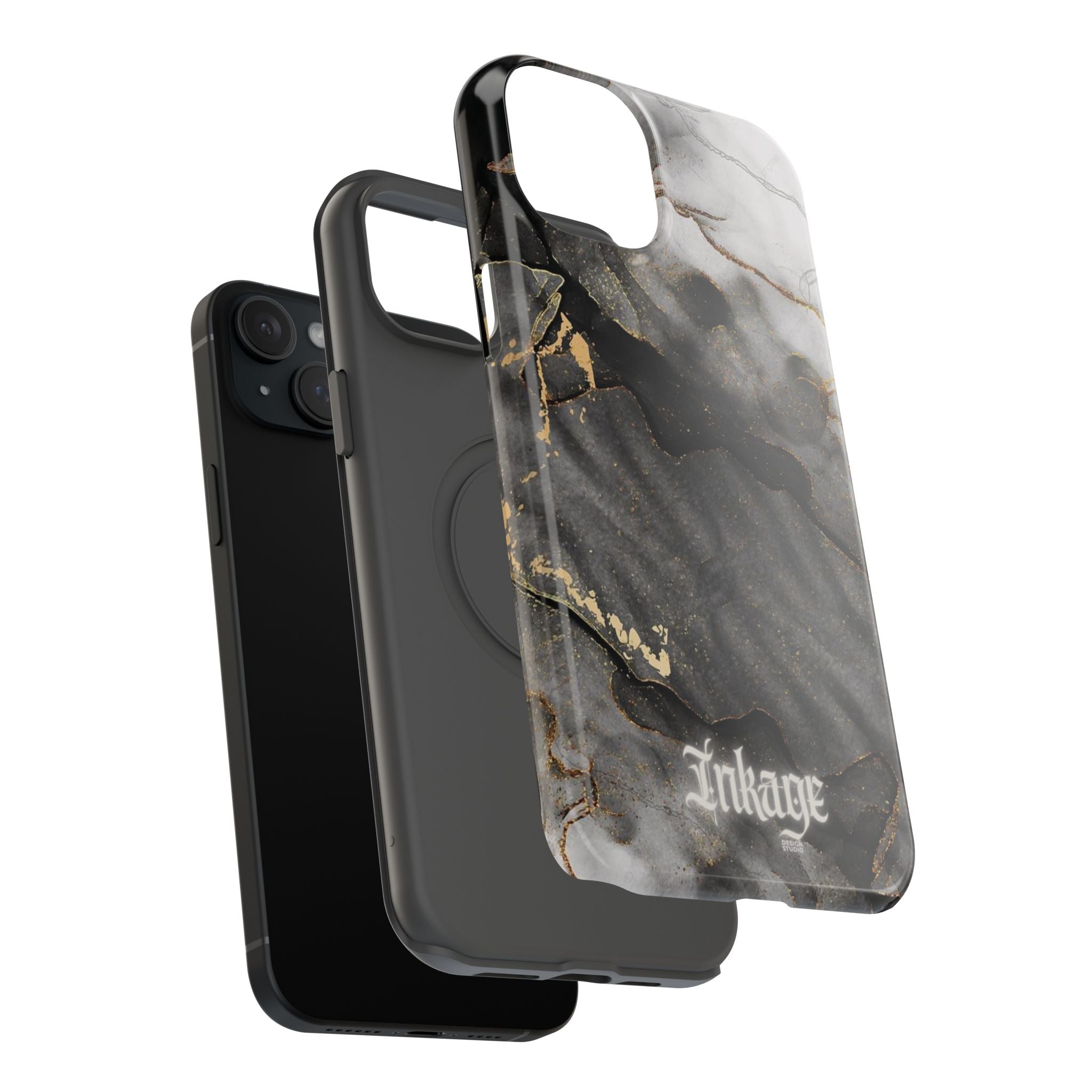 White Noir Marble Gold Foil Magnetic Phone Cases