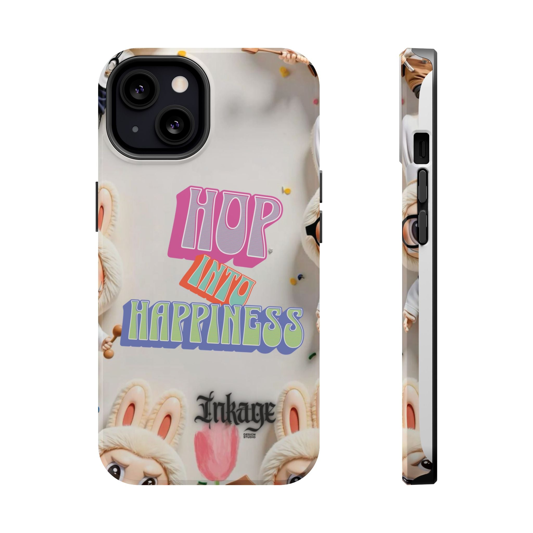 "Hop Into Happiness" Quote Magnetic Phone Case (Animation)