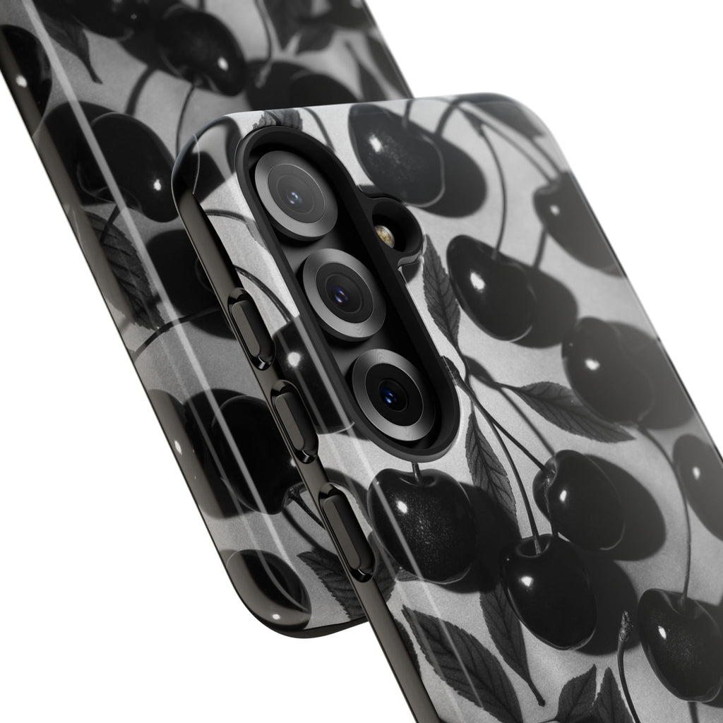 Black Cherry Print Tough Phone Cases (Minimal)