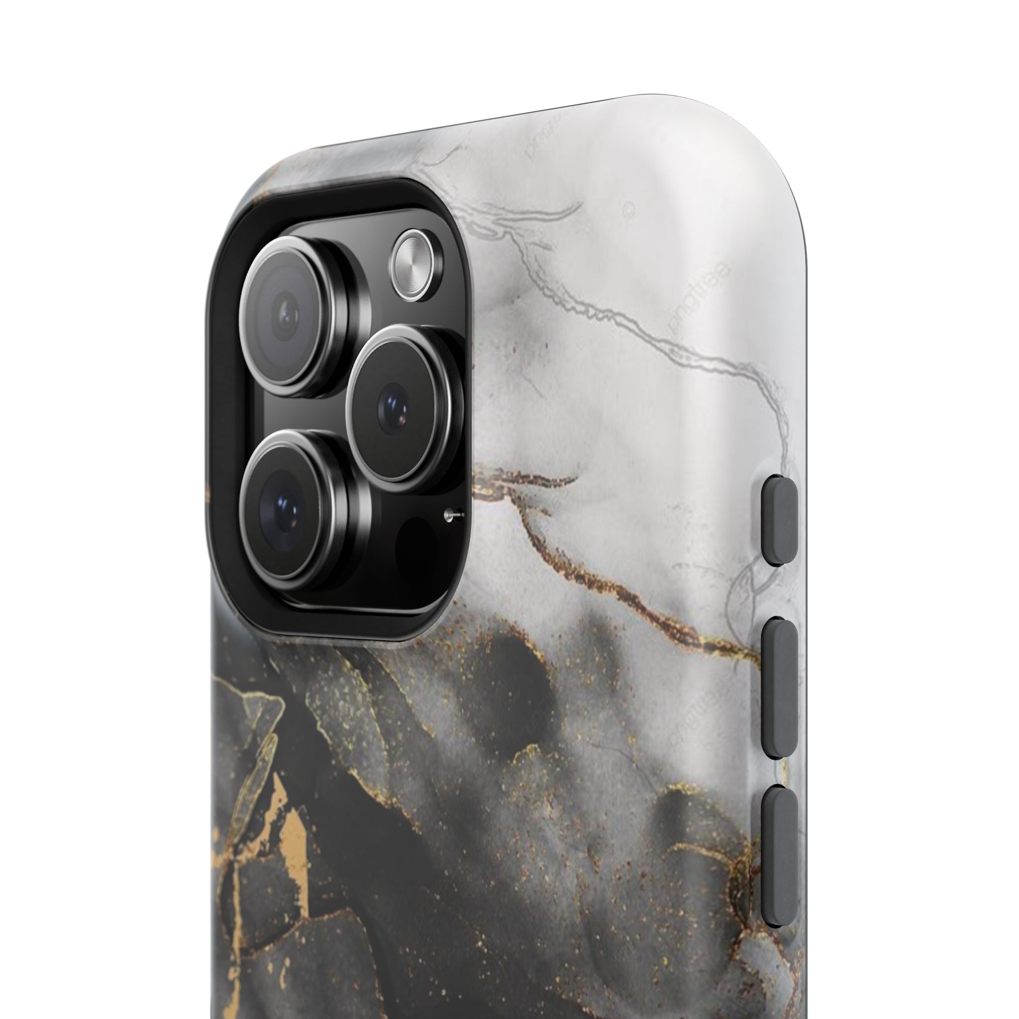 White Noir Marble Gold Foil Magnetic Phone Cases (Minimal)