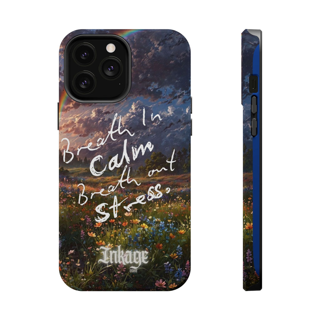 "Breath in Calm Breath out Stress" Quote Magnetic Phone Cases