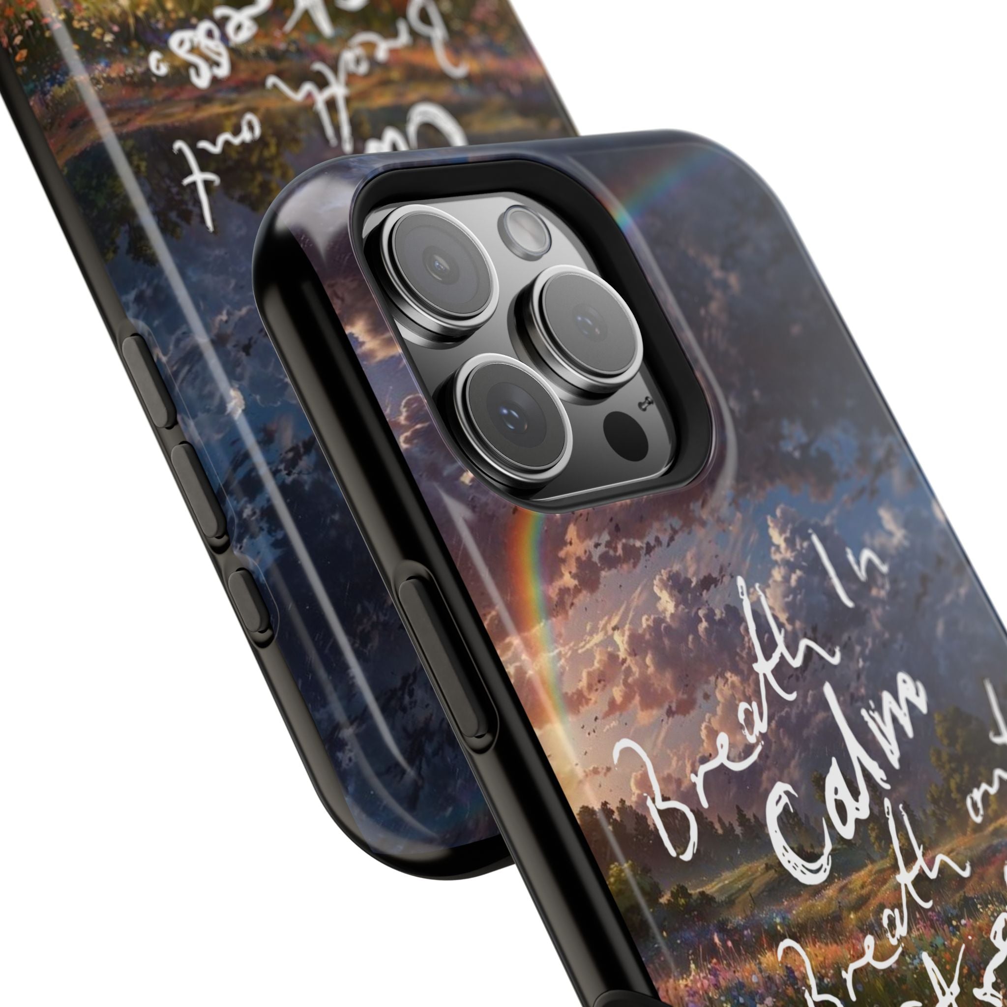 "Breath in Calm Breath out Stress" Magnetic Phone Cases (Quote)