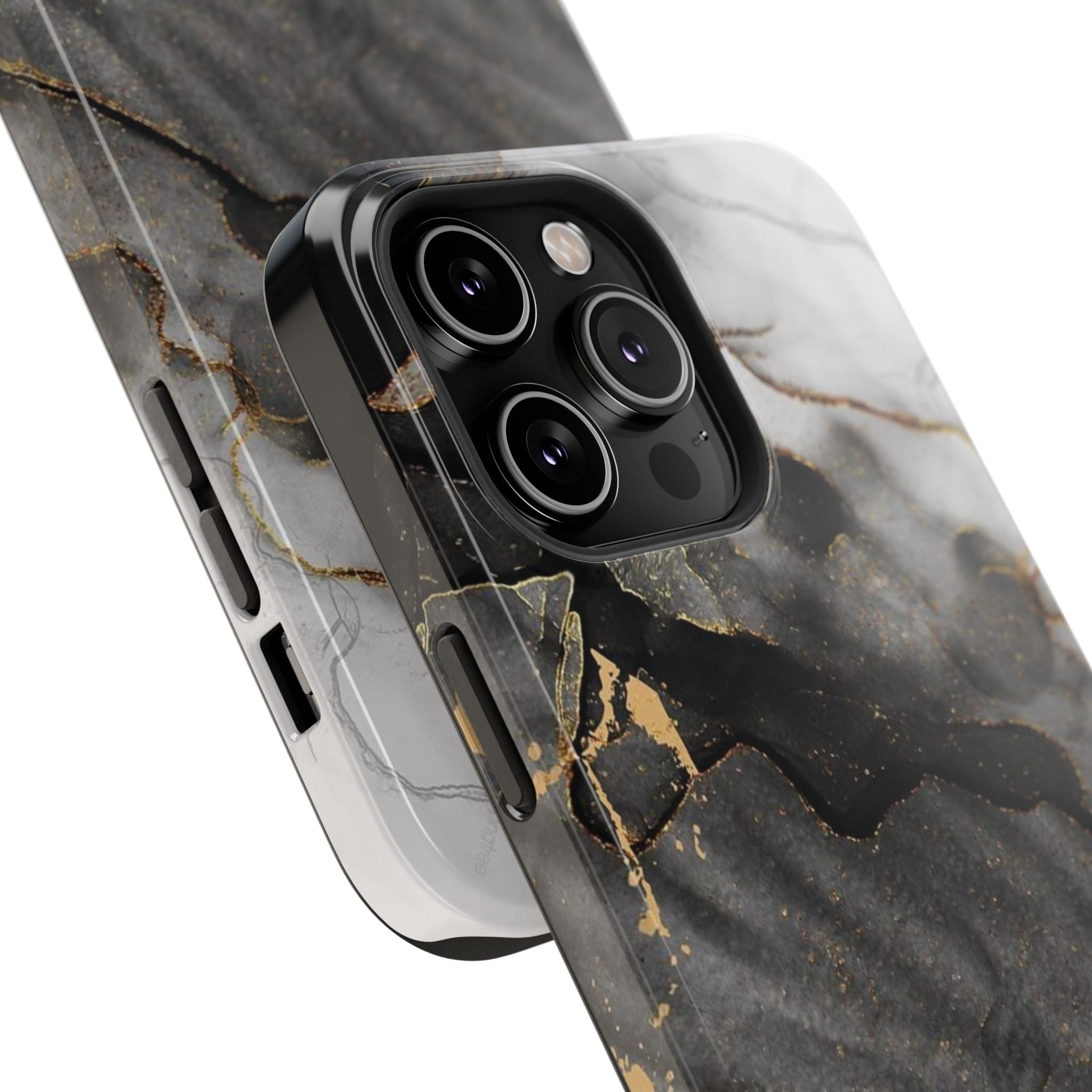 White Noir Marble Gold Foil Magnetic Phone Cases