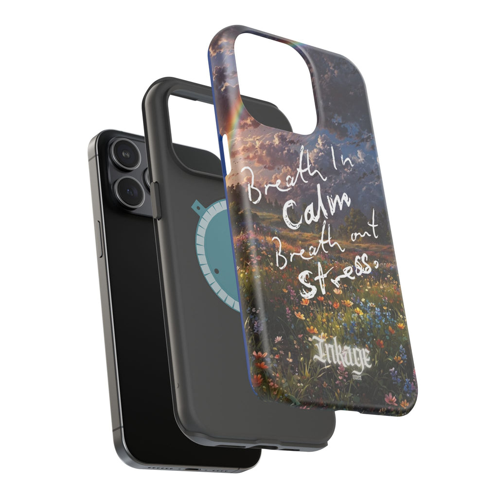 "Breath in Calm Breath out Stress" Quote Magnetic Phone Cases