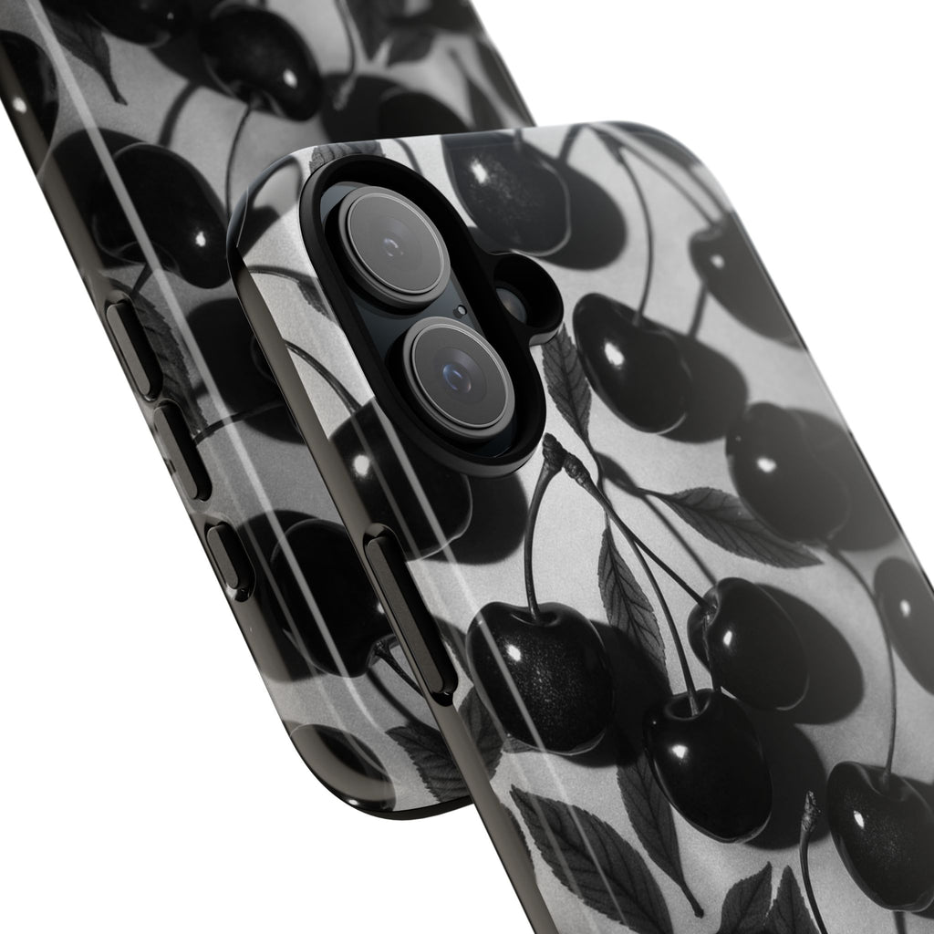 Black Cherry Print Tough Phone Cases (Minimal)