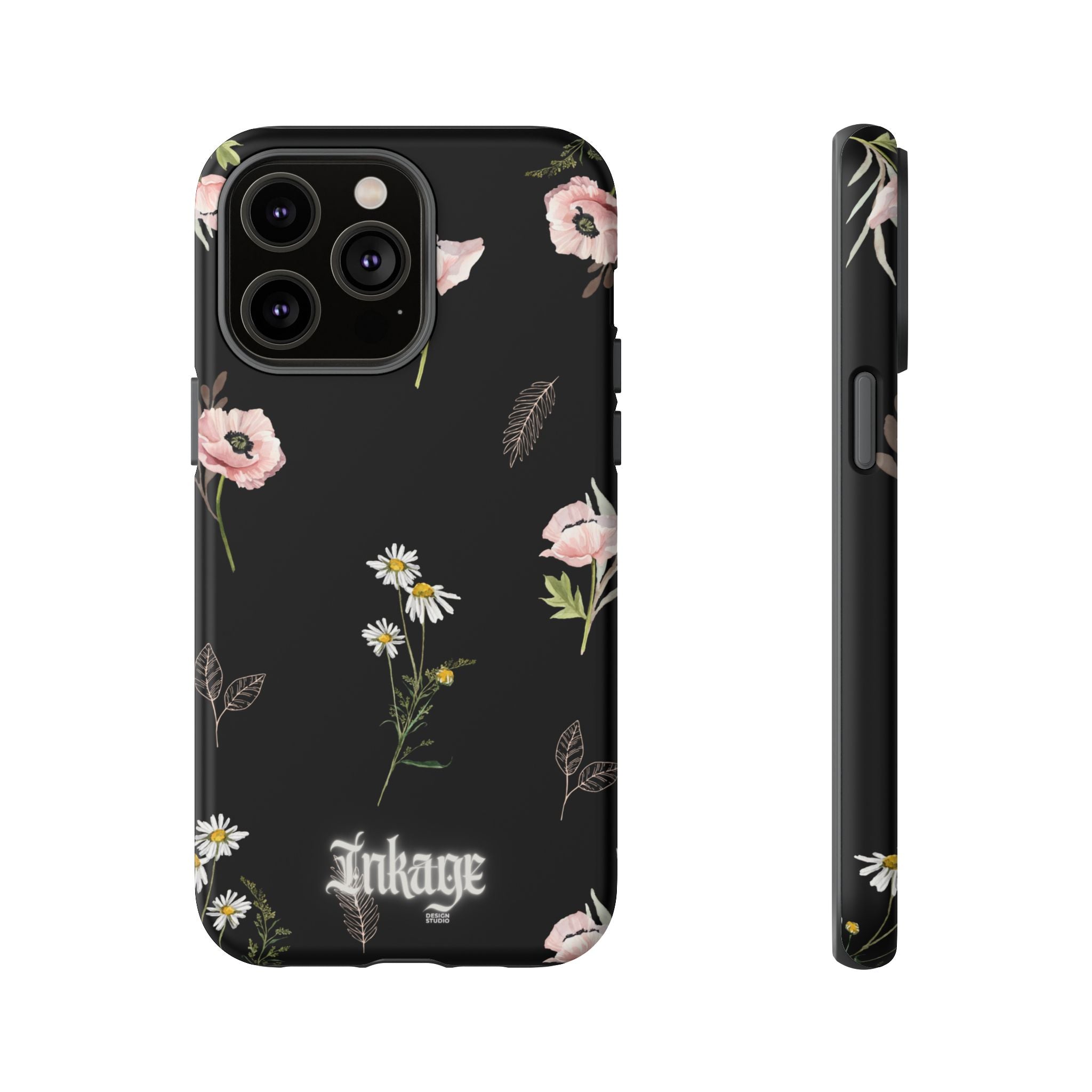 Elegant Black Florals Tough Phone Cases (Minimal)