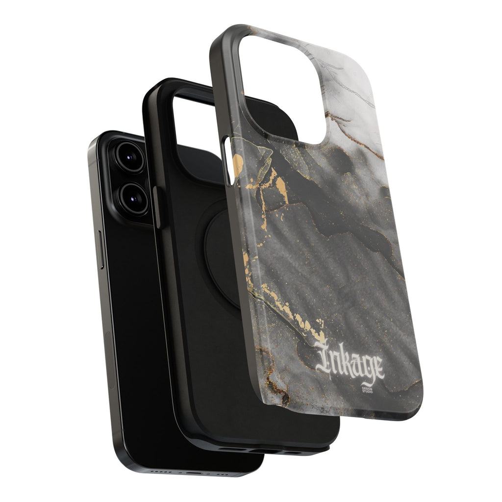 White Noir Marble Gold Foil Magnetic Phone Cases (Minimal)