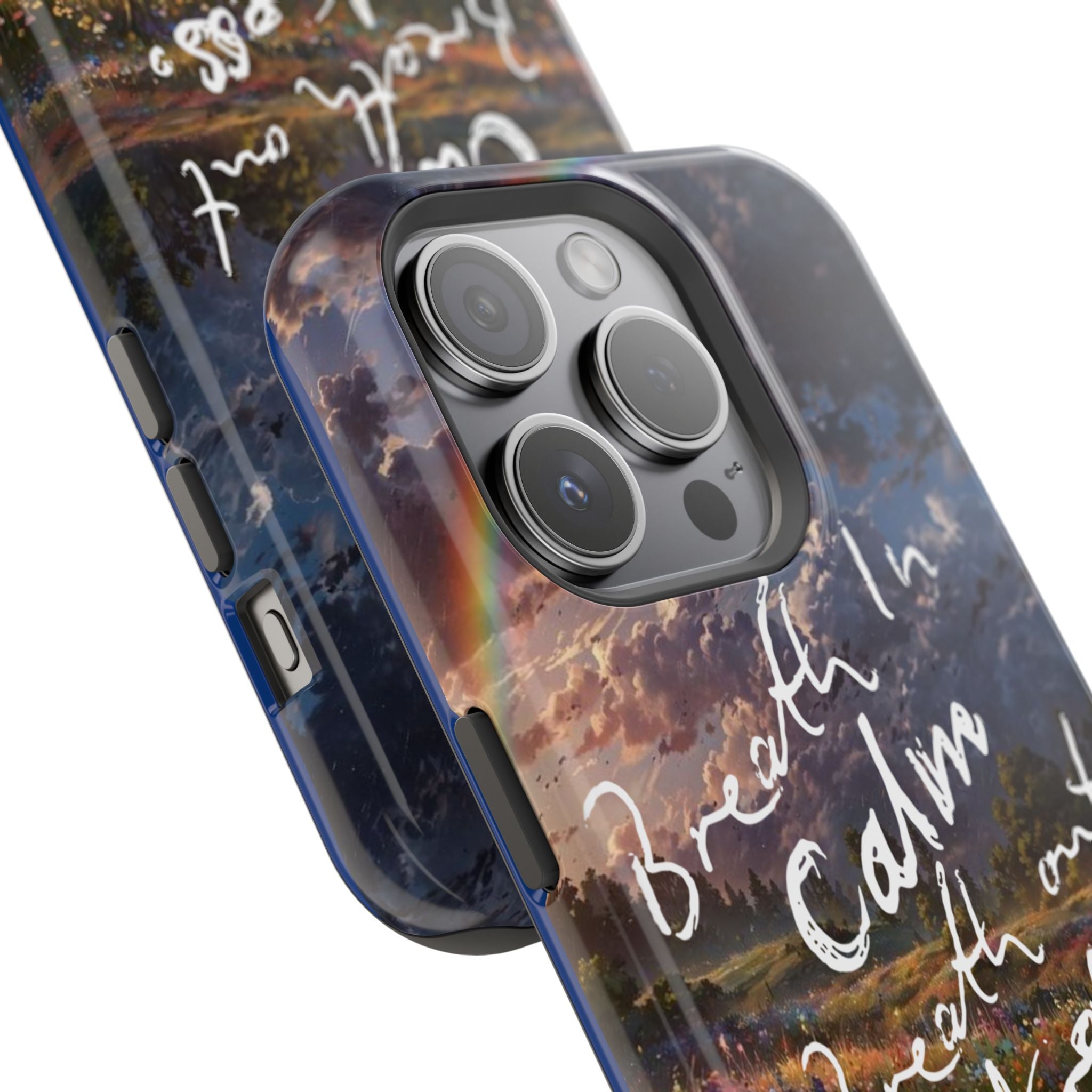 "Breath in Calm Breath out Stress" Quote Magnetic Phone Cases