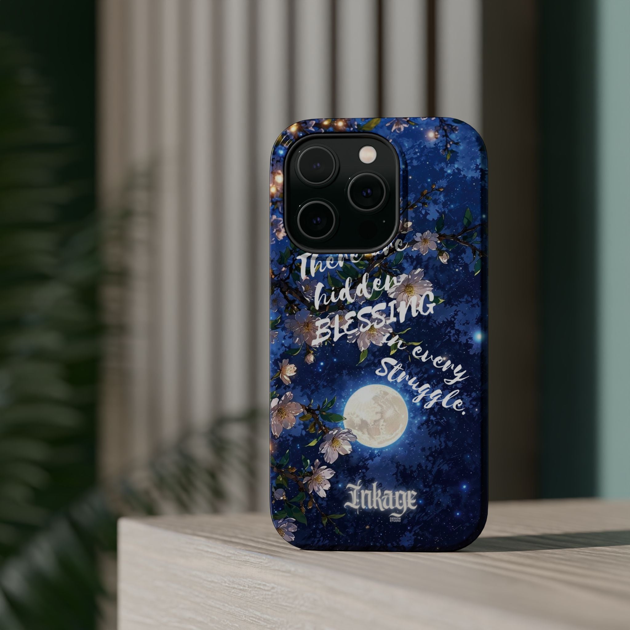 “Moonlit Blessing” Magnetic Phone Cases (Quote)