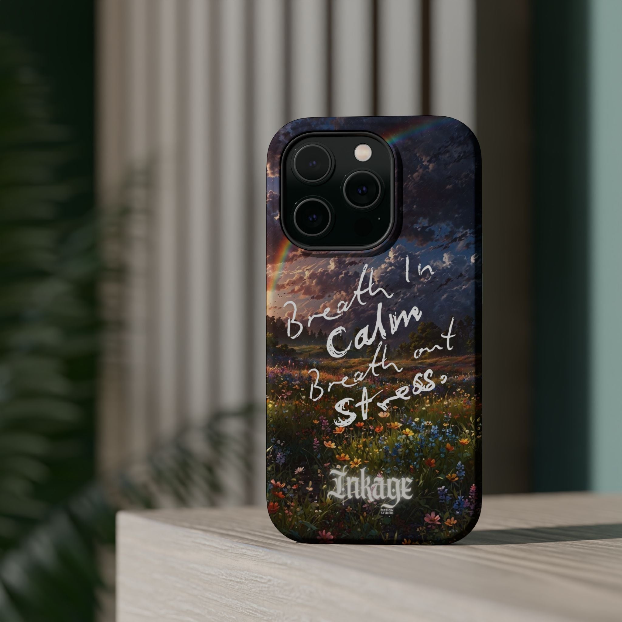 "Breath in Calm Breath out Stress" Magnetic Phone Cases (Quote)