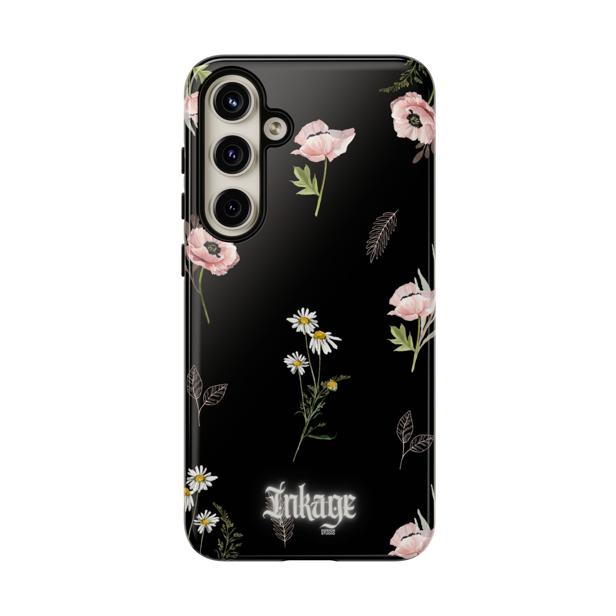 Elegant Black Florals Tough Phone Cases (Minimal)