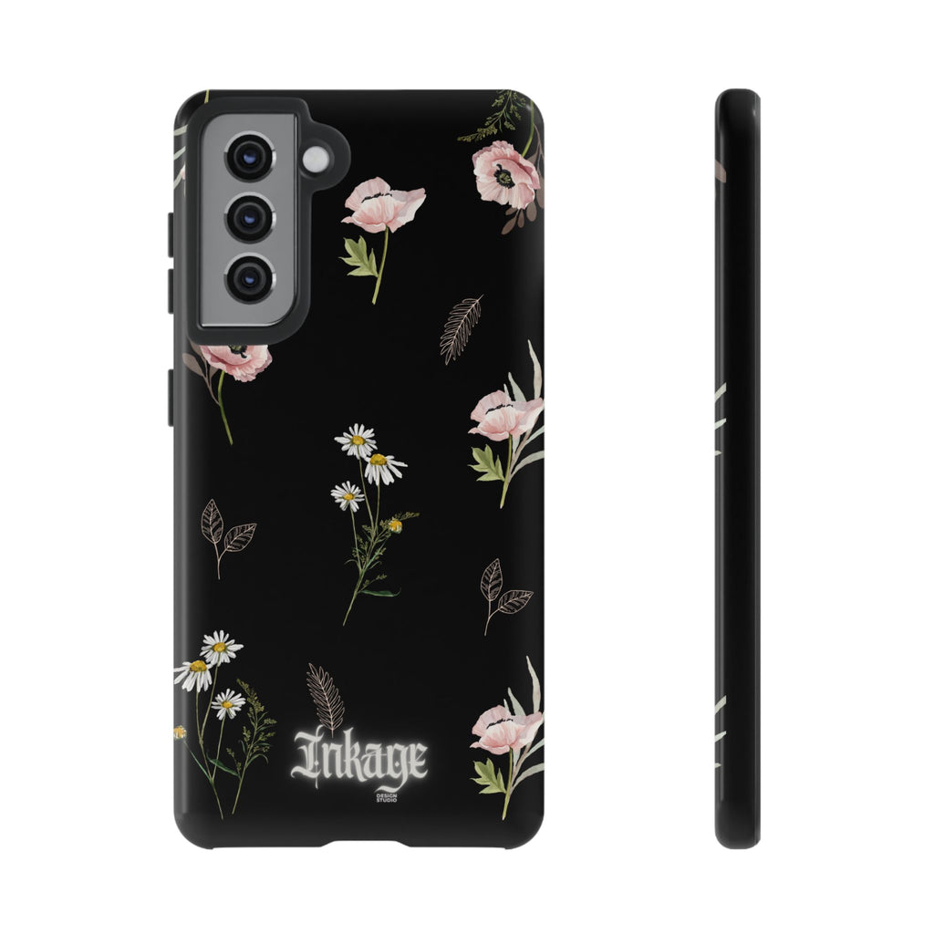 Elegant Black Floral Tough Phone Cases (Minimal)