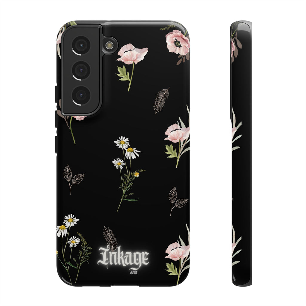 Elegant Black Floral Tough Phone Cases (Minimal)