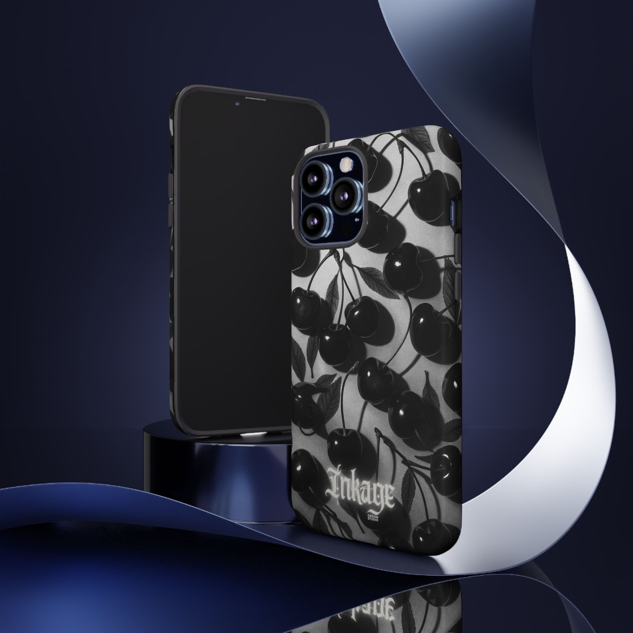 Black Cherry Print Tough Phone Cases (Minimal)