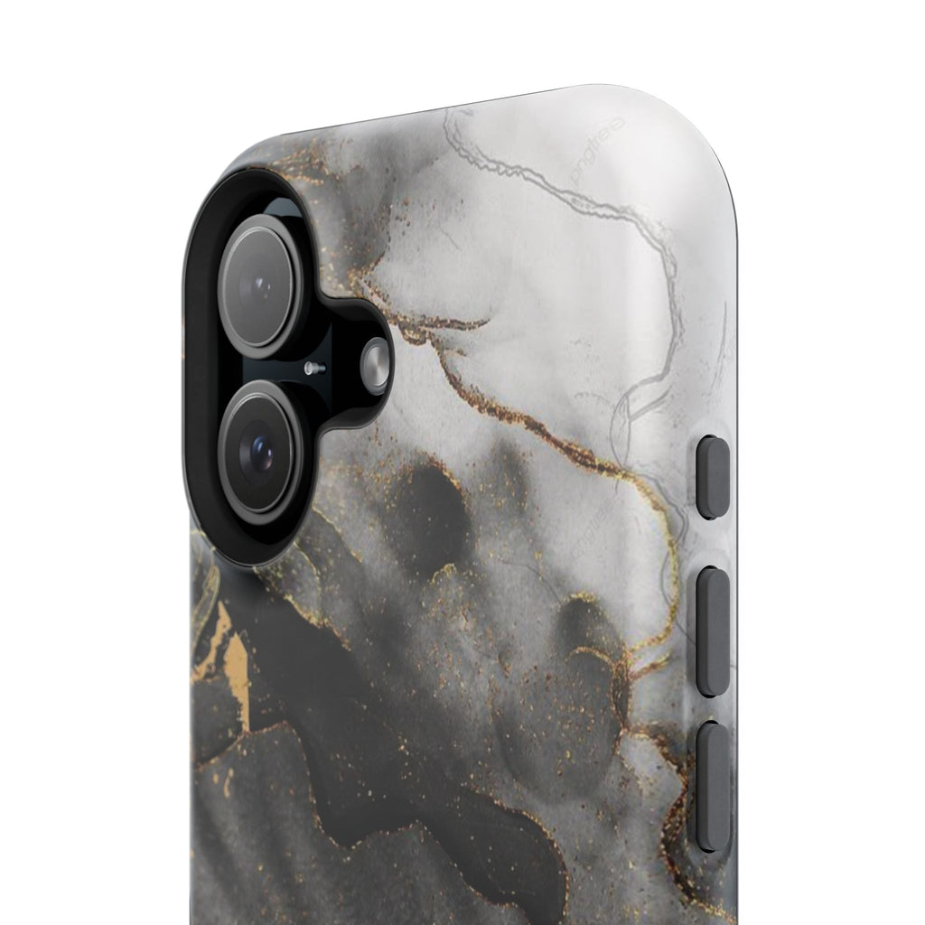 White Noir Marble Gold Foil Magnetic Phone Cases