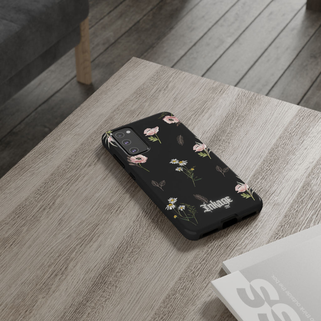 Elegant Black Floral Tough Phone Cases (Minimal)
