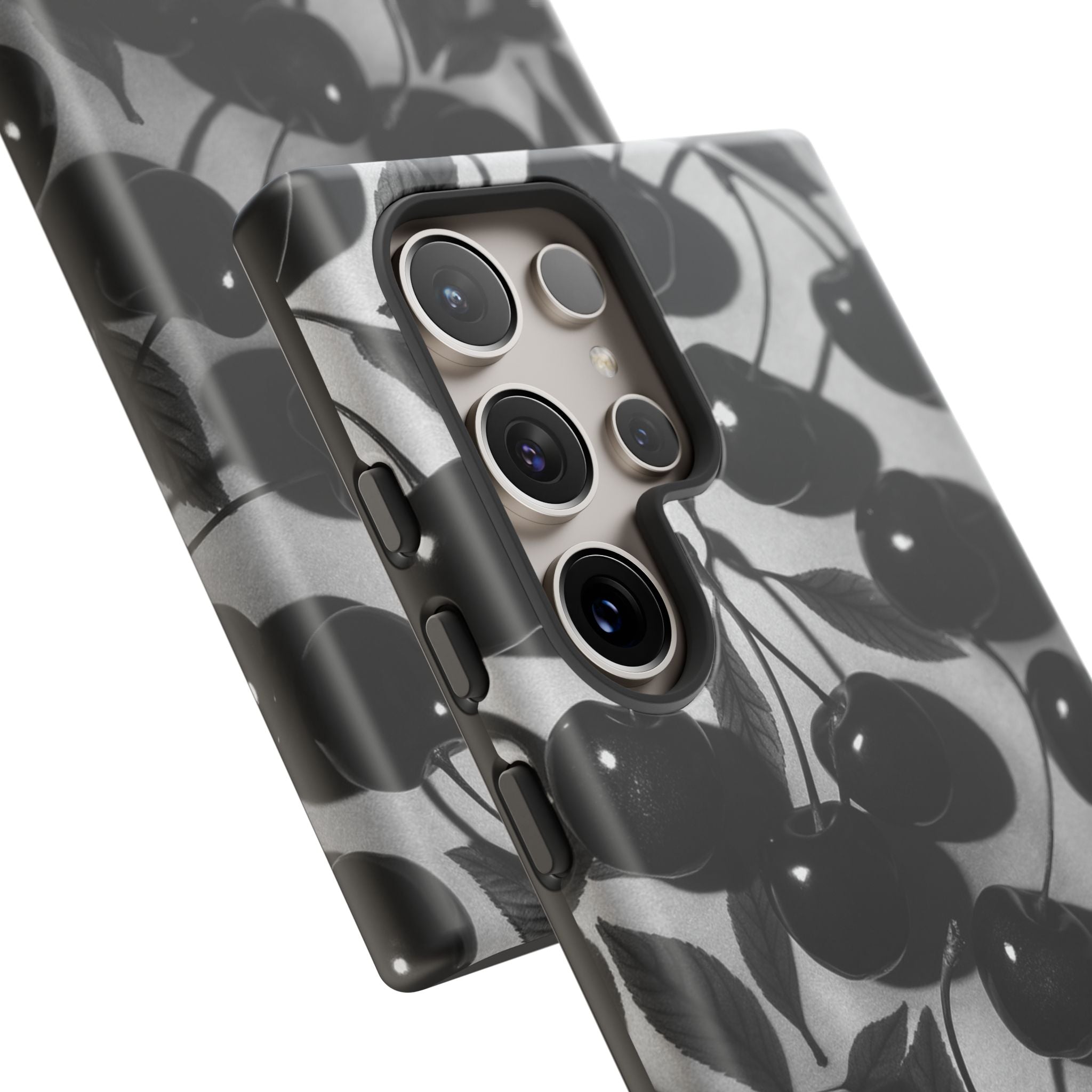 Black Cherry Print Tough Phone Cases (Minimal)