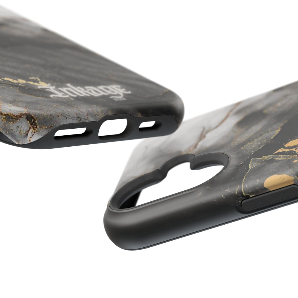 White Noir Marble Gold Foil Magnetic Phone Cases (Minimal)