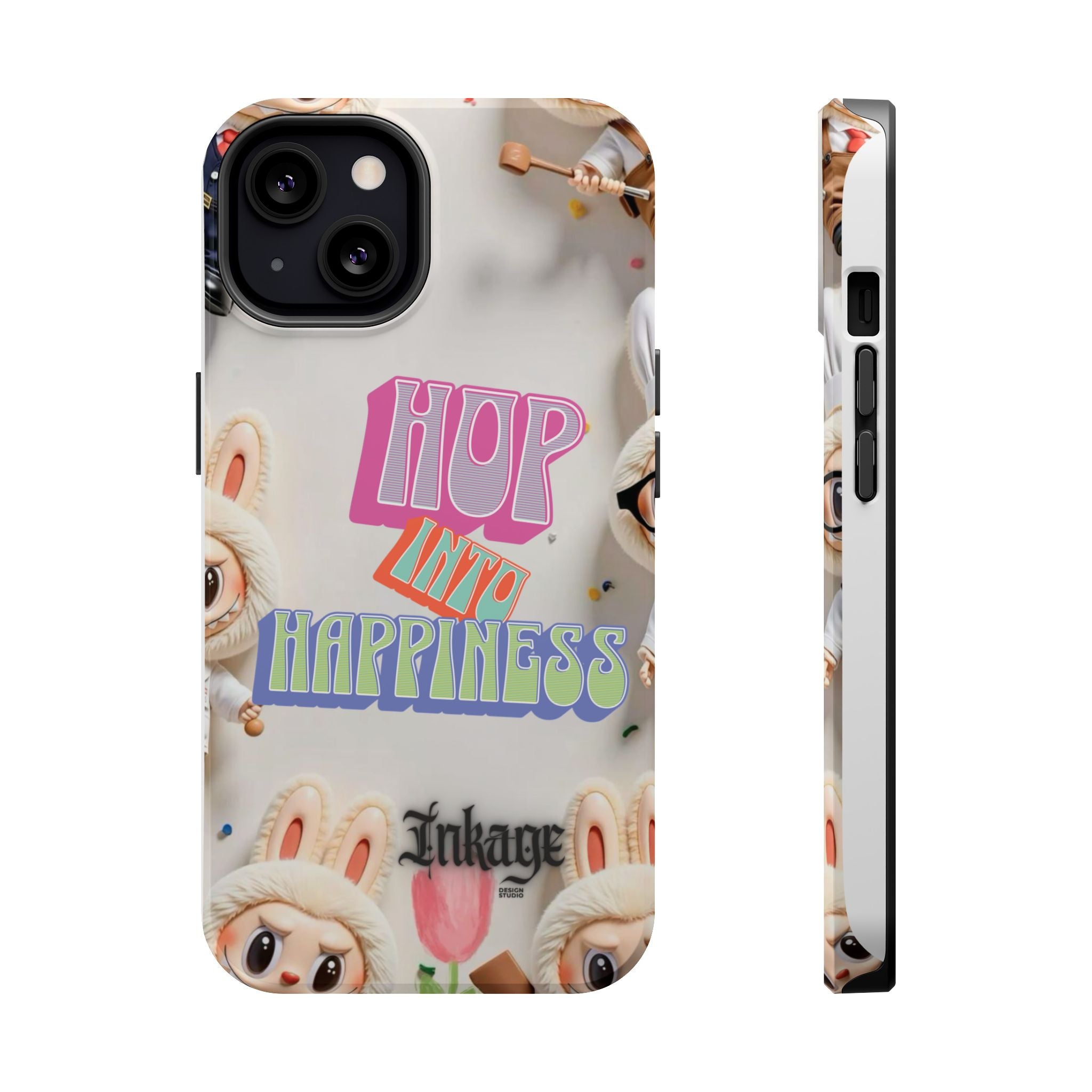 "Hop Into Happiness" Quote Magnetic Phone Case (Animation)