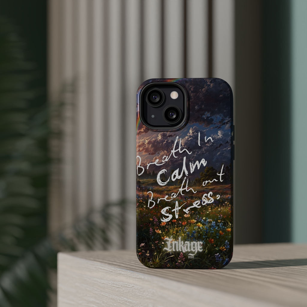 "Breath in Calm Breath out Stress" Quote Magnetic Phone Cases