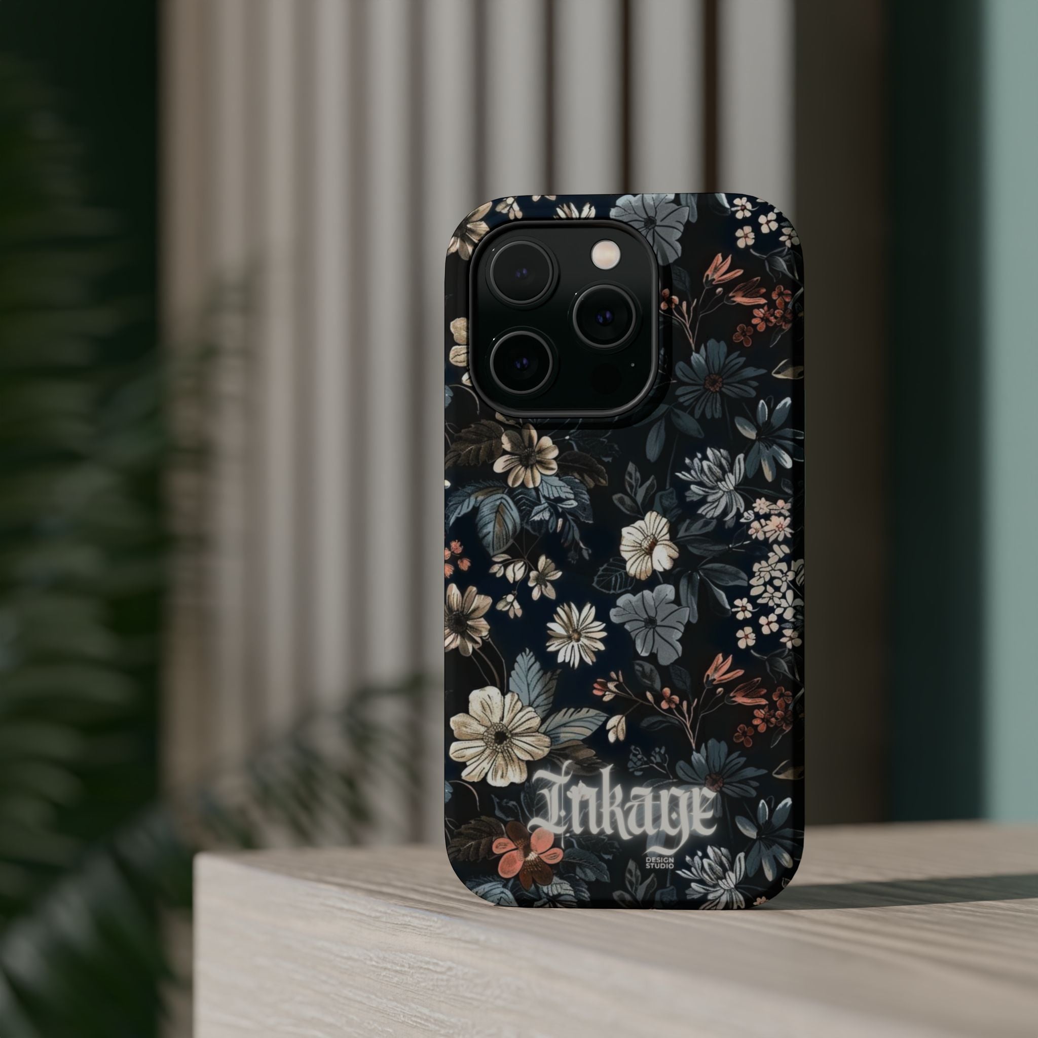 Black Florals Magnetic Phone Cases (Minimal)