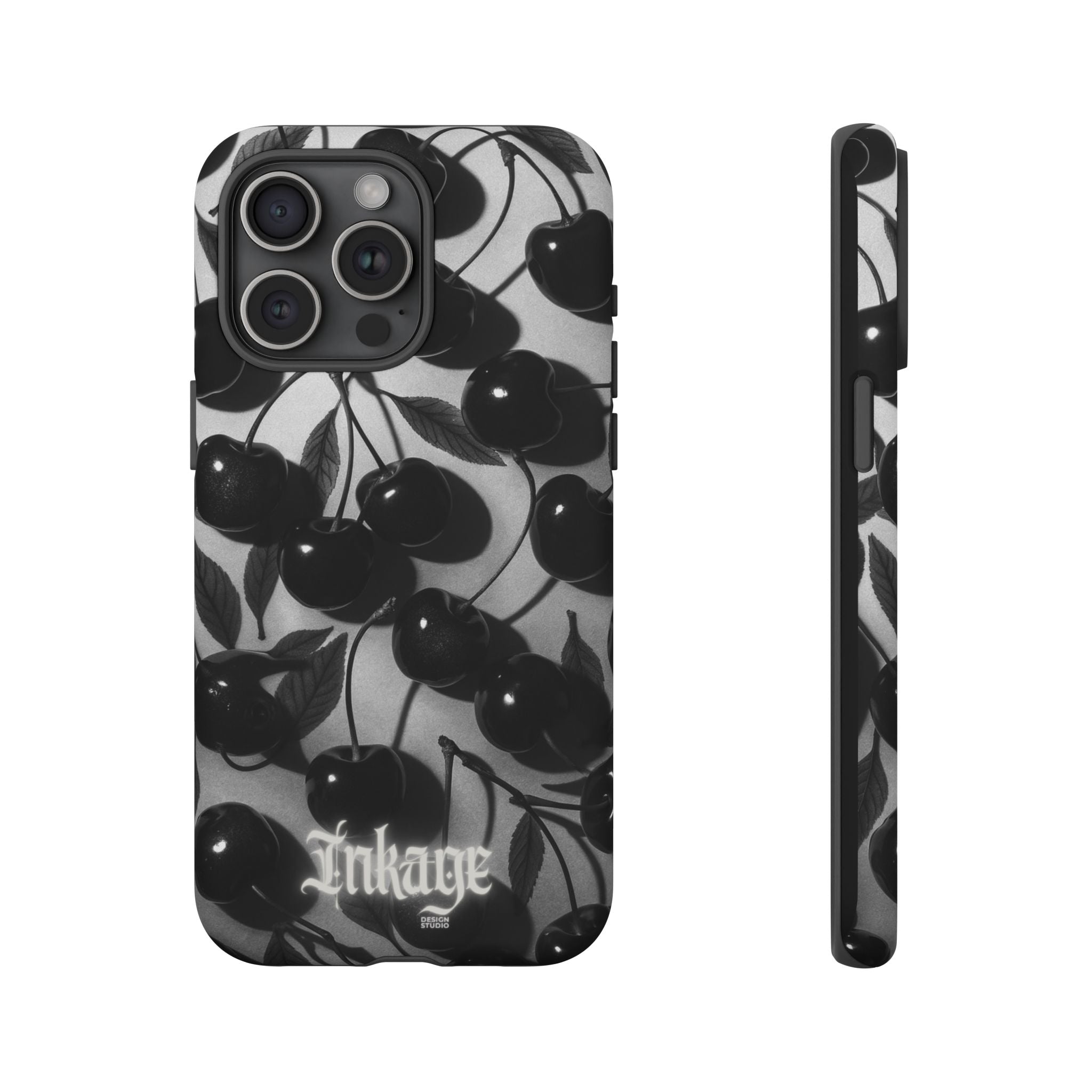 Black Cherry Print Tough Phone Cases (Minimal)