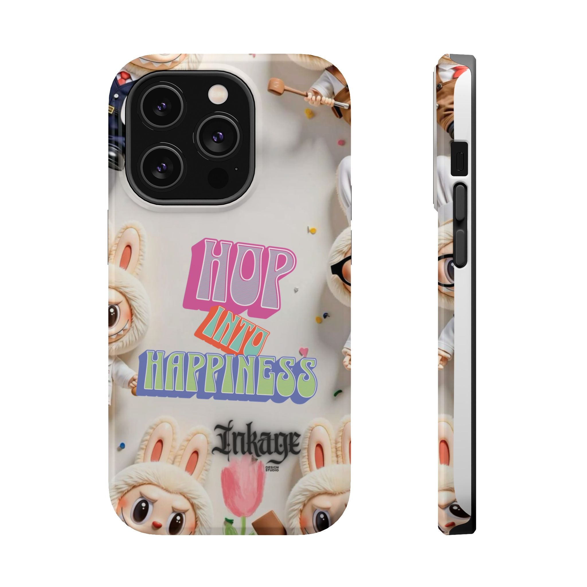 "Hop Into Happiness" Quote Magnetic Phone Case (Animation)