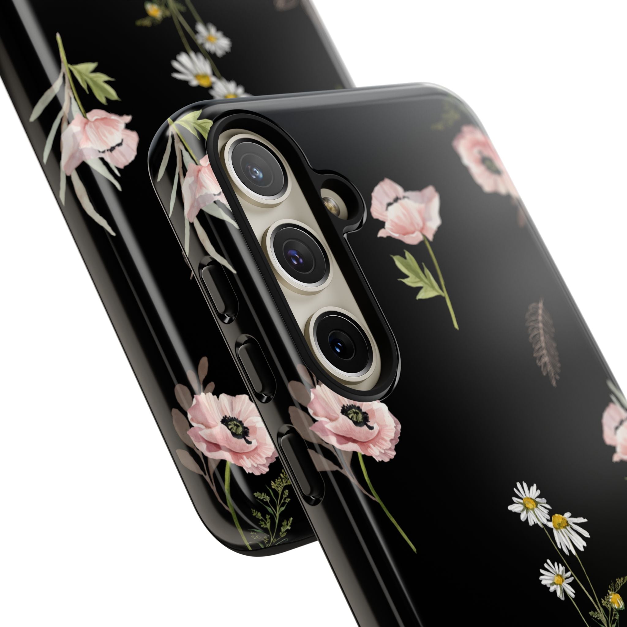 Elegant Black Florals Tough Phone Cases (Minimal)