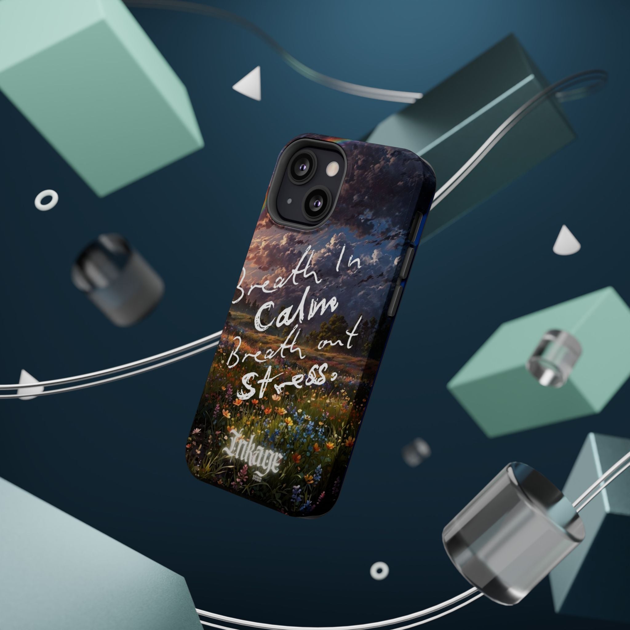 "Breath in Calm Breath out Stress" Quote Magnetic Phone Cases