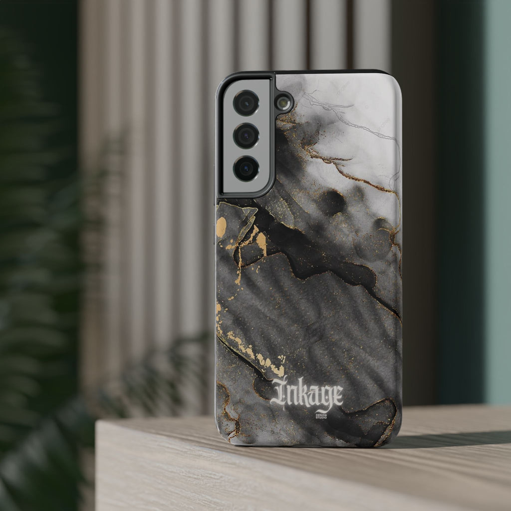 White Noir Marble Gold Foil Magnetic Phone Cases (Minimal)