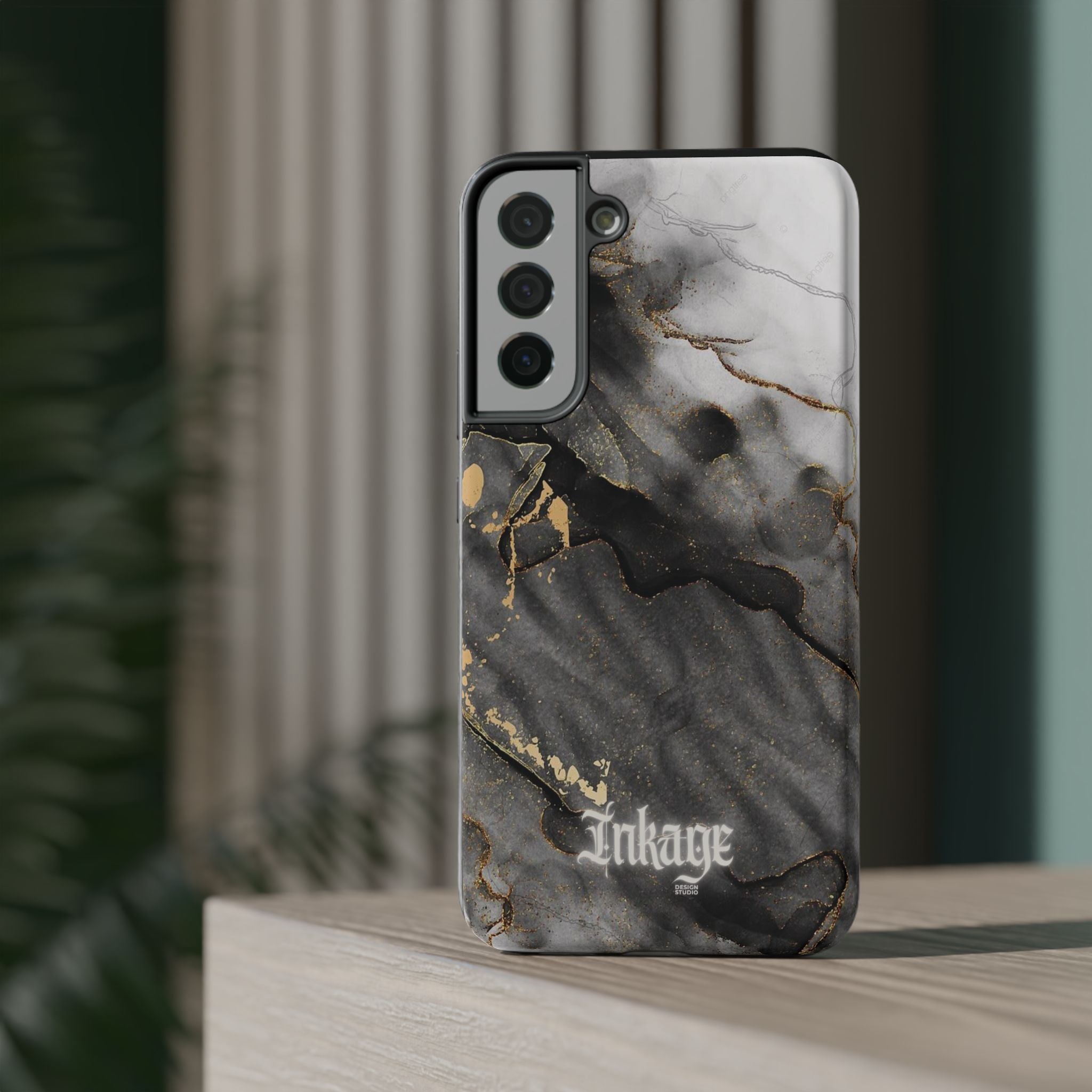 White Noir Marble Gold Foil Magnetic Phone Cases (Minimal)