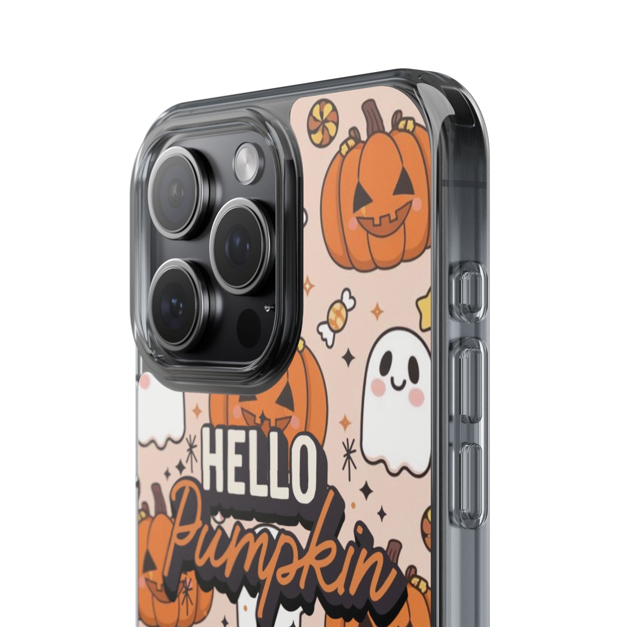 Cute Pumpkin Ghost Clear Impact Phone Case (Season)