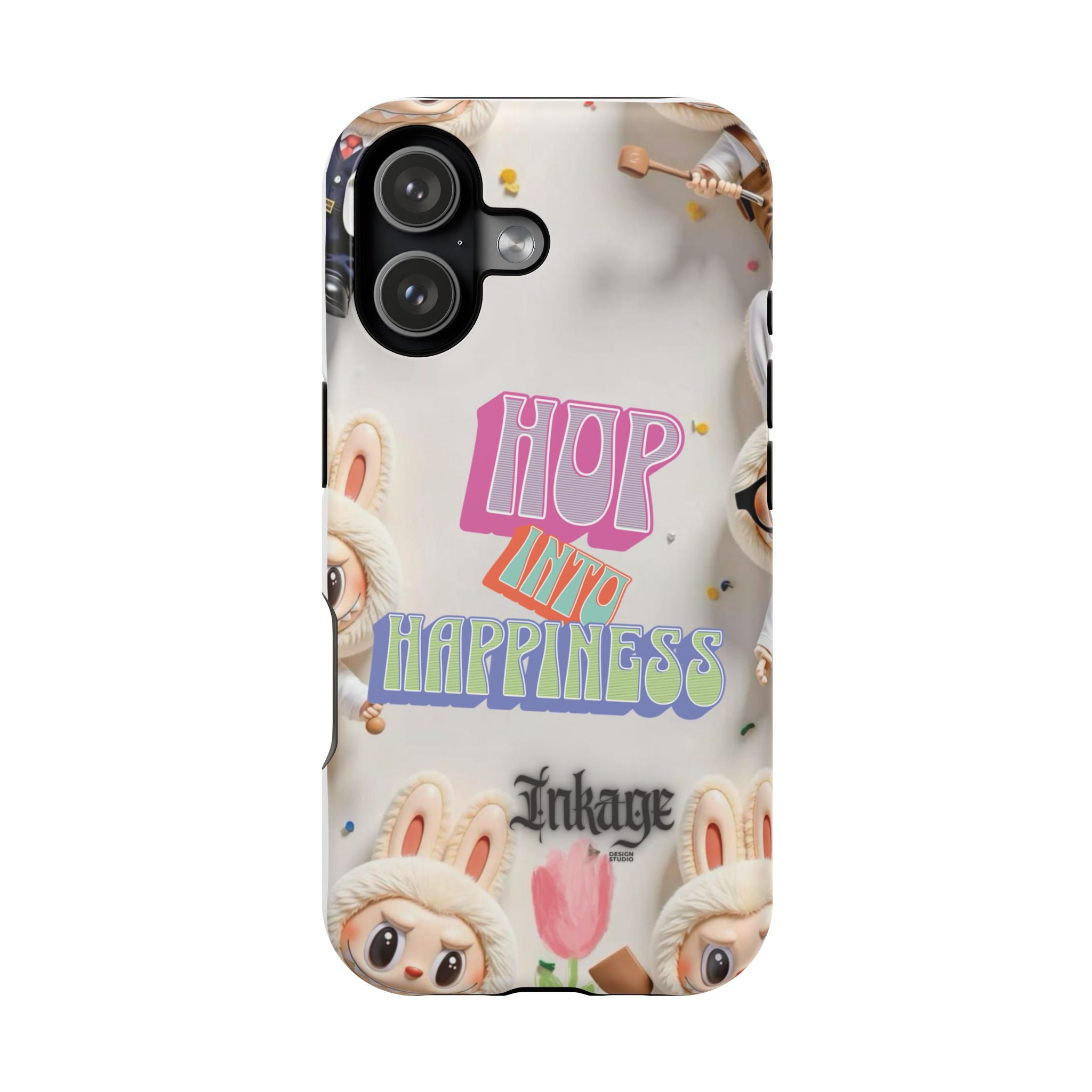"Hop Into Happiness" Quote Magnetic Phone Case (Animation)