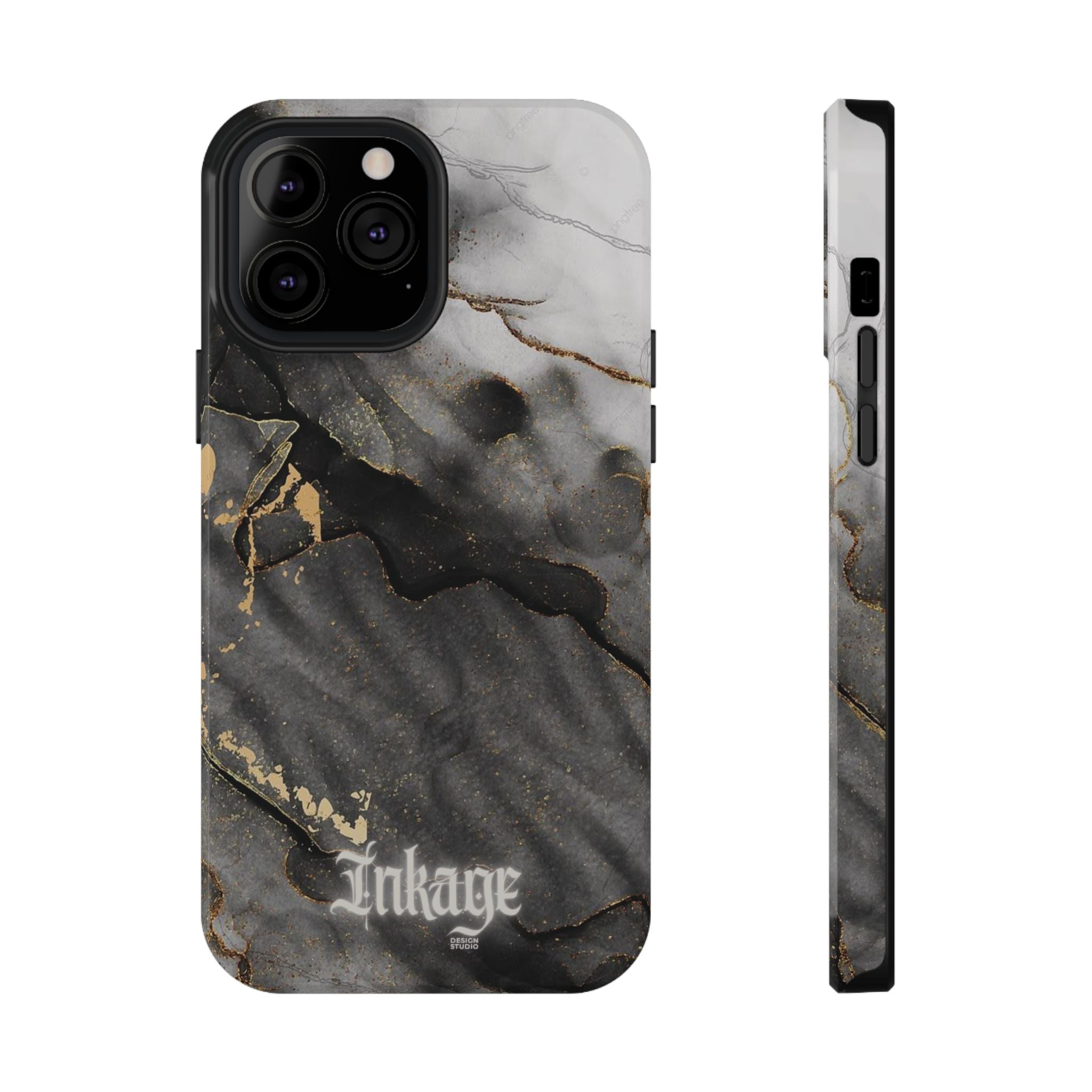 White Noir Marble Gold Foil Magnetic Phone Cases (Minimal)