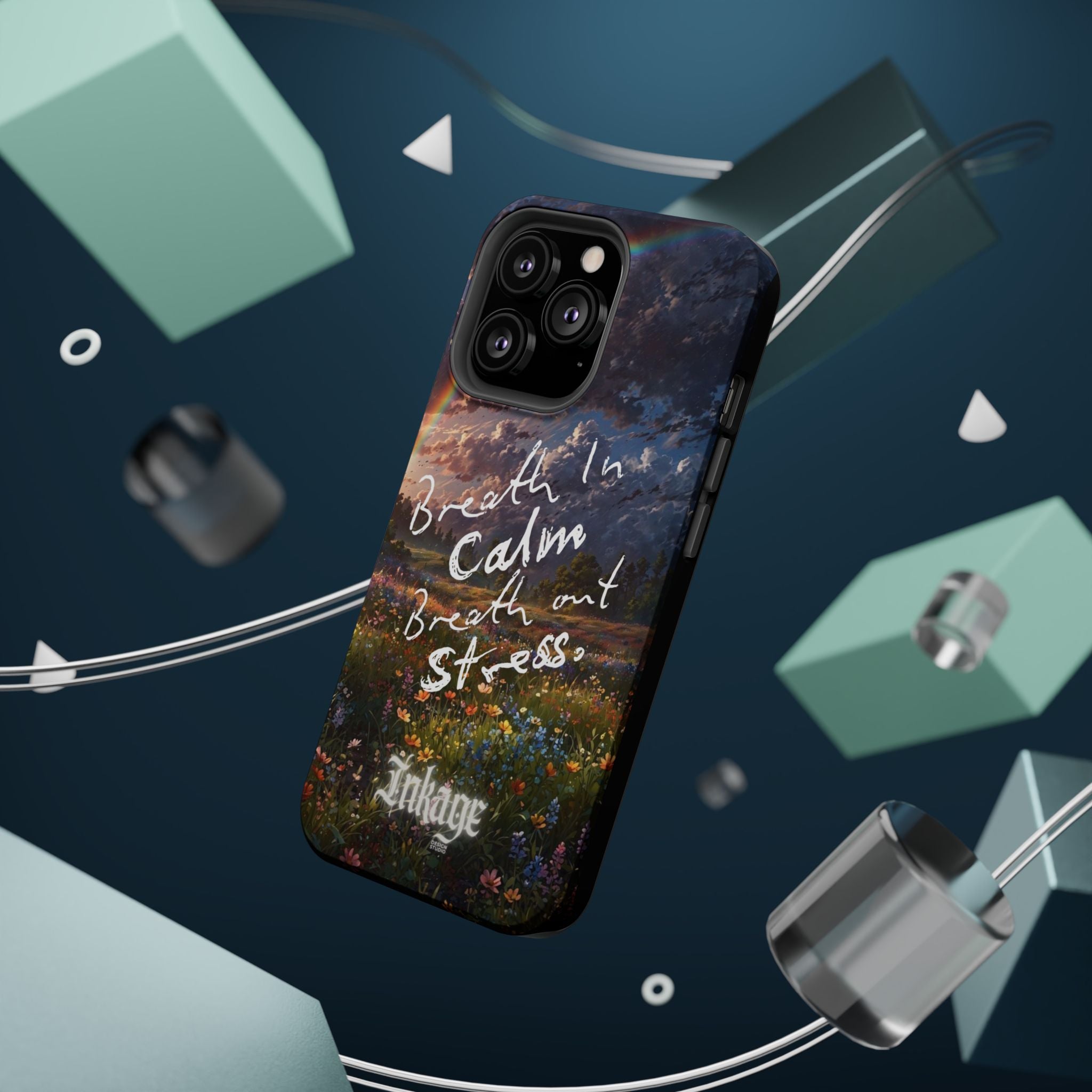 "Breath in Calm Breath out Stress" Magnetic Phone Cases (Quote)
