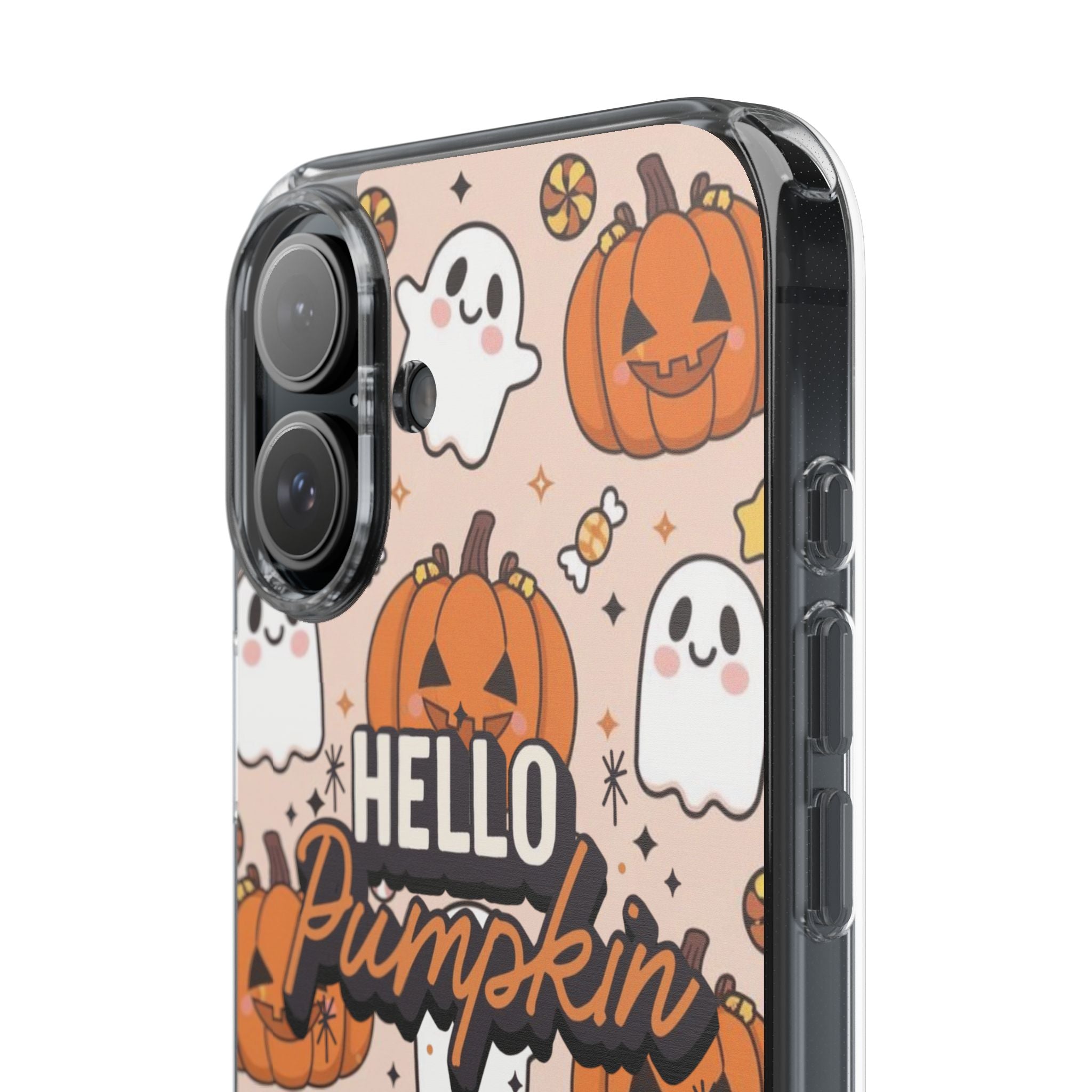 Cute Pumpkin Ghost Clear Impact Phone Case (Season)