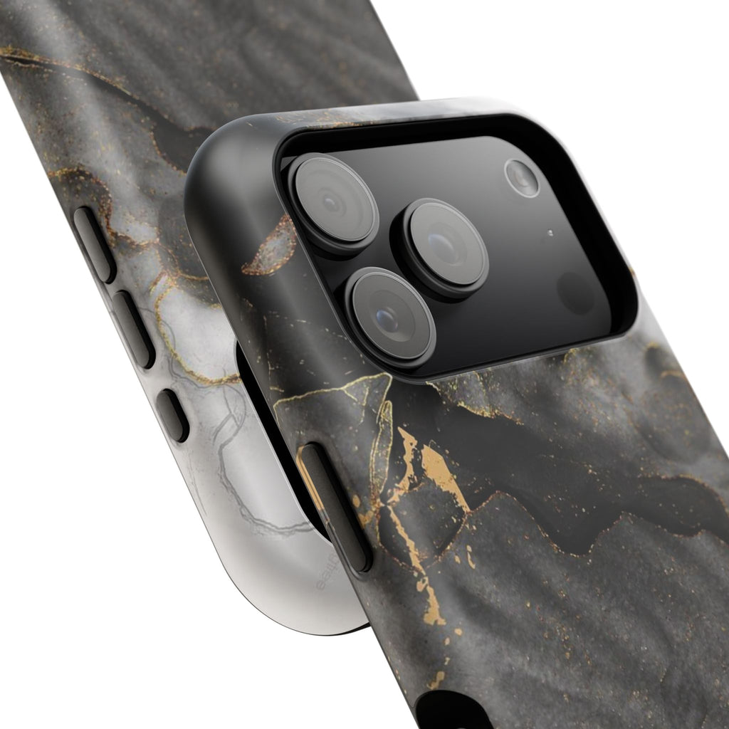 White Noir Marble Gold Foil Magnetic Phone Cases