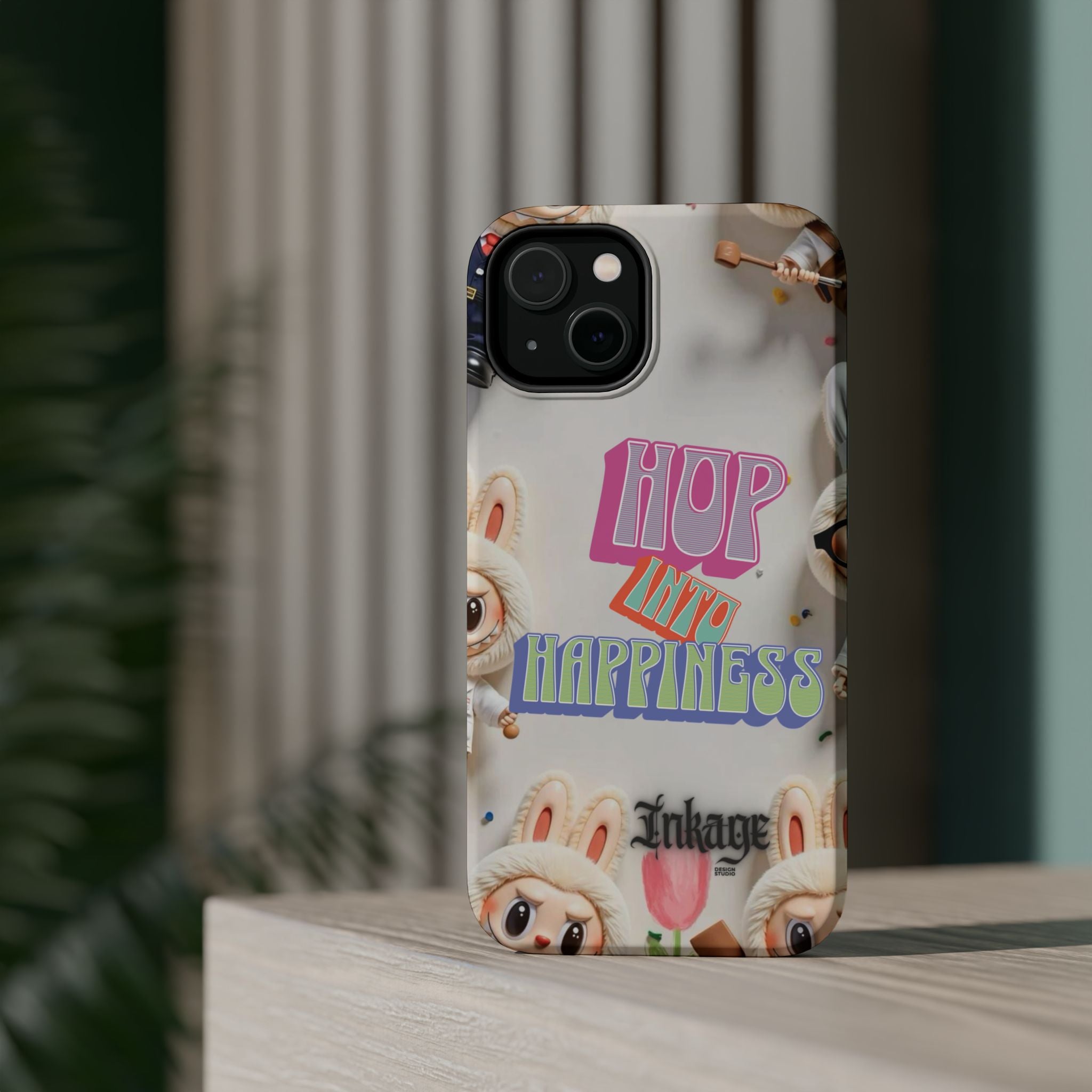 "Hop Into Happiness" Quote Magnetic Phone Case (Animation)