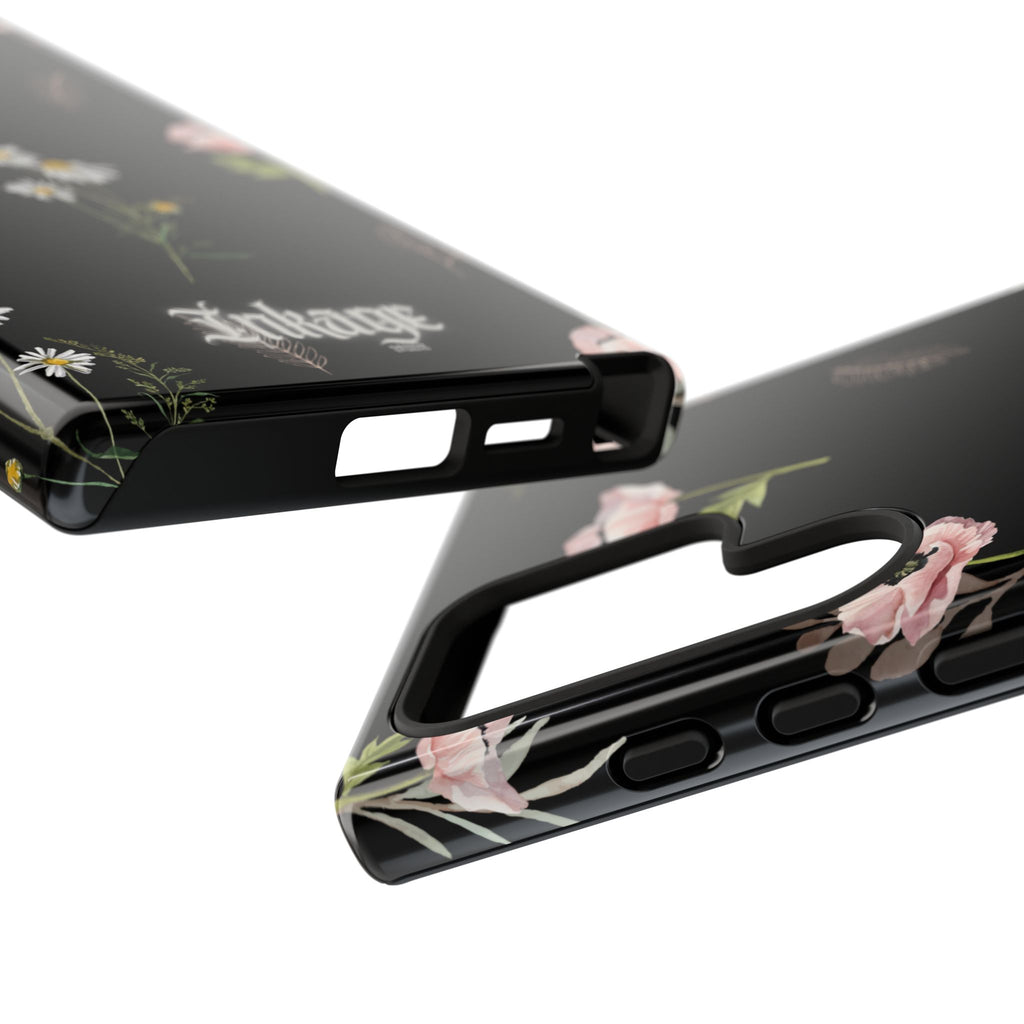 Elegant Black Florals Tough Phone Cases (Minimal)