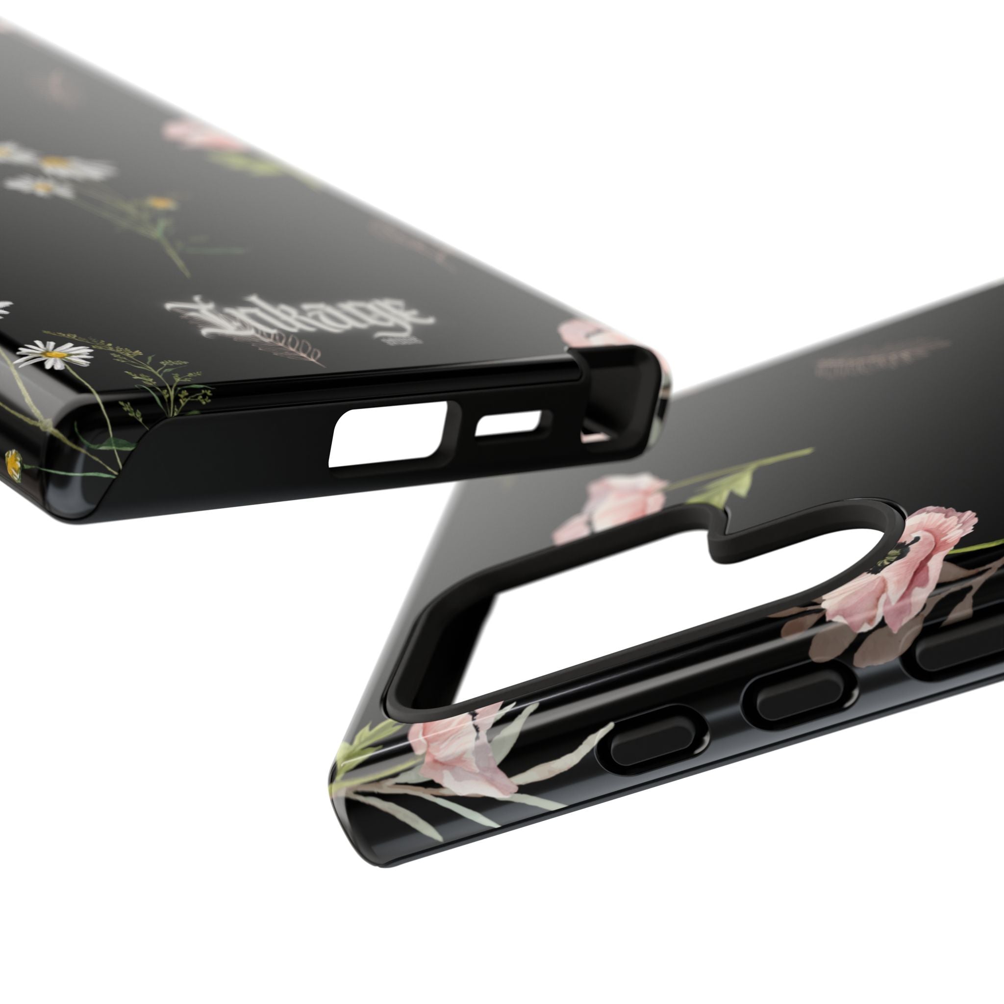 Elegant Black Florals Tough Phone Cases (Minimal)
