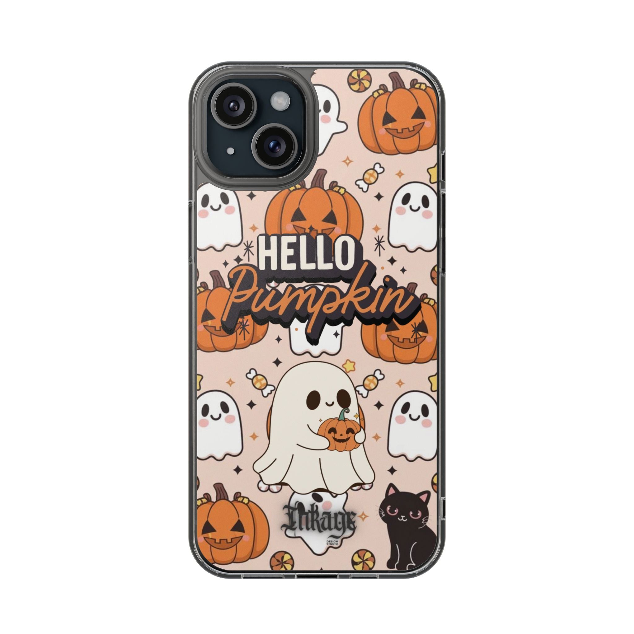 Cute Pumpkin Ghost Clear Impact Phone Case (Season)