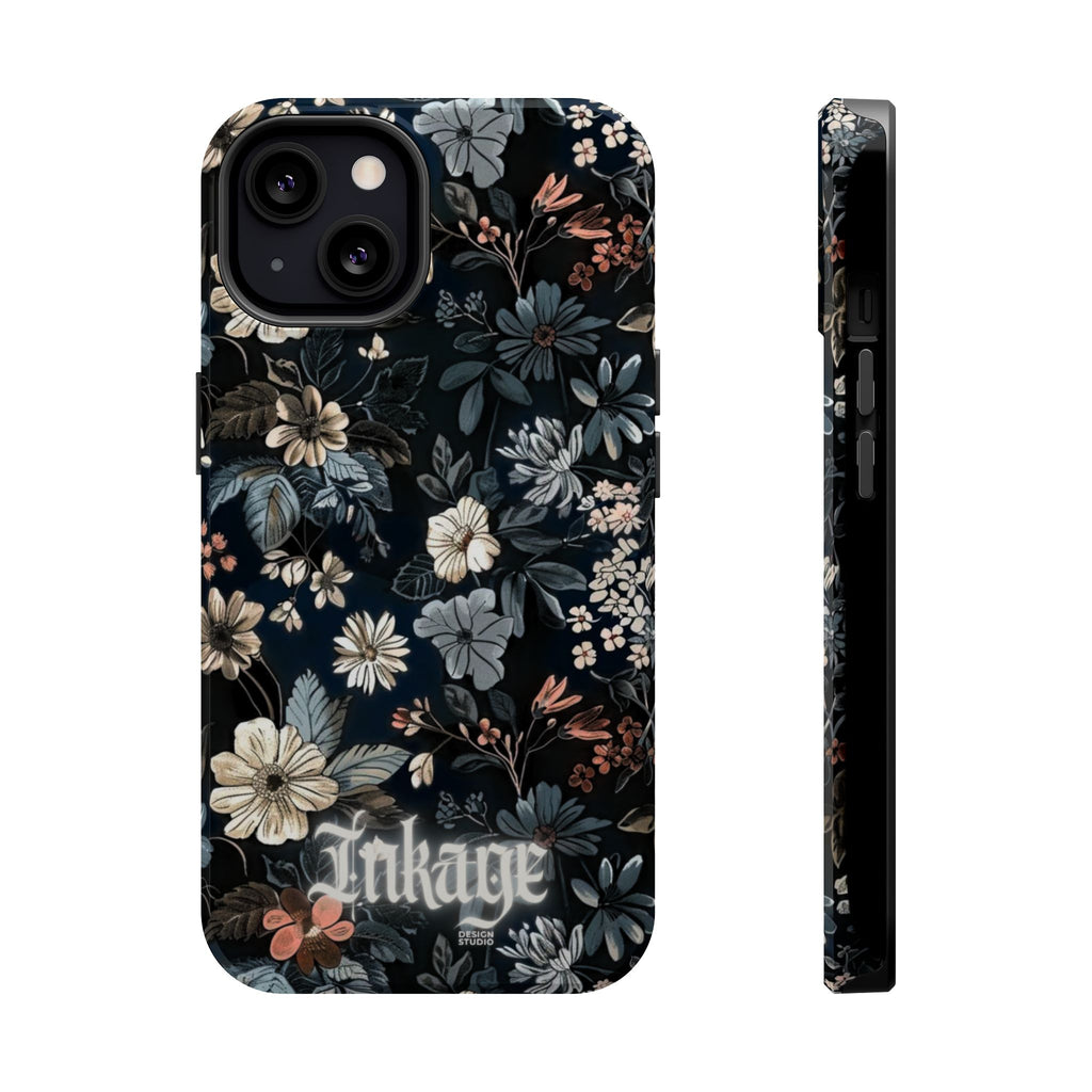 Black Florals Magnetic Phone Cases (Minimal)