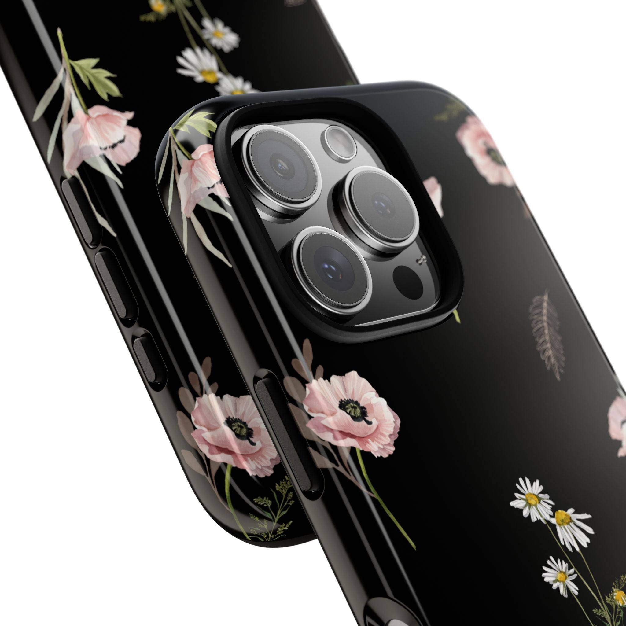 Elegant Black Florals Tough Phone Cases (Minimal)