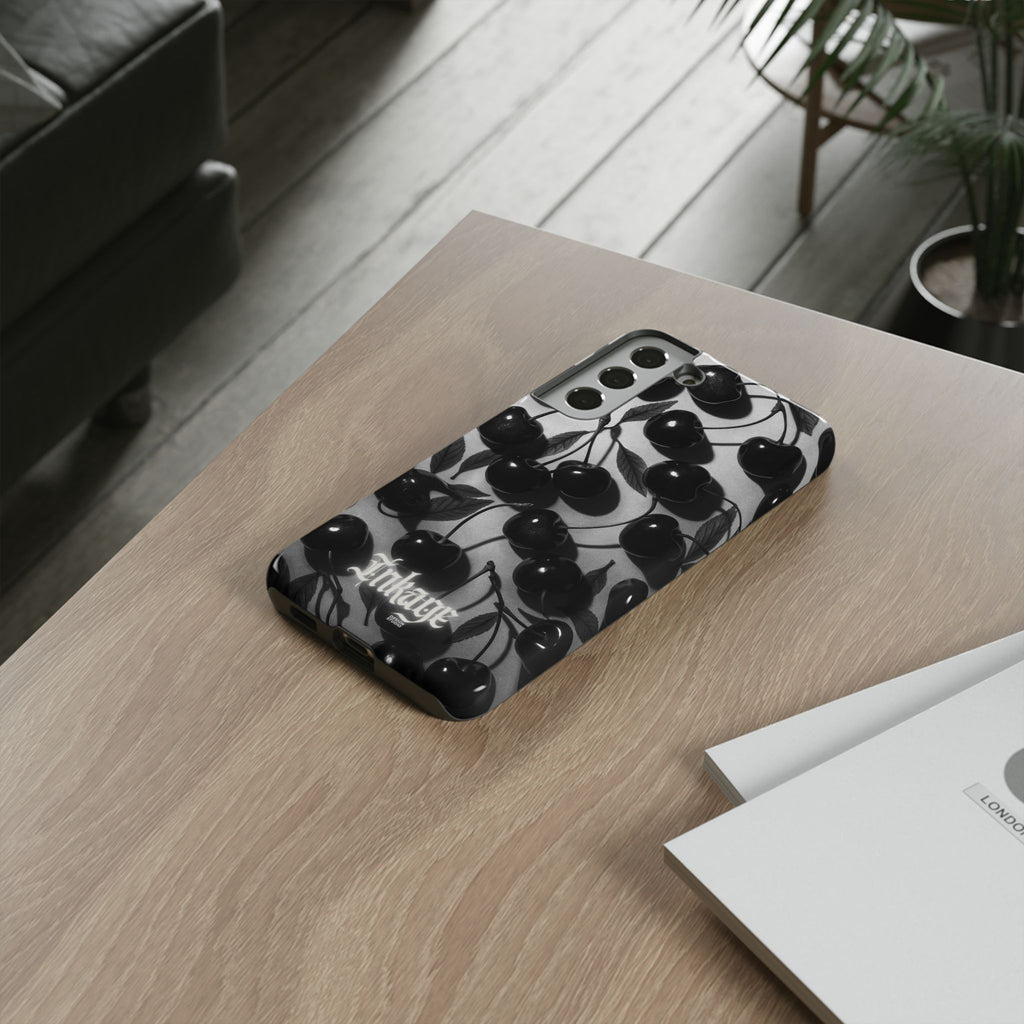 Black Cherry Print Tough Phone Cases (Minimal)