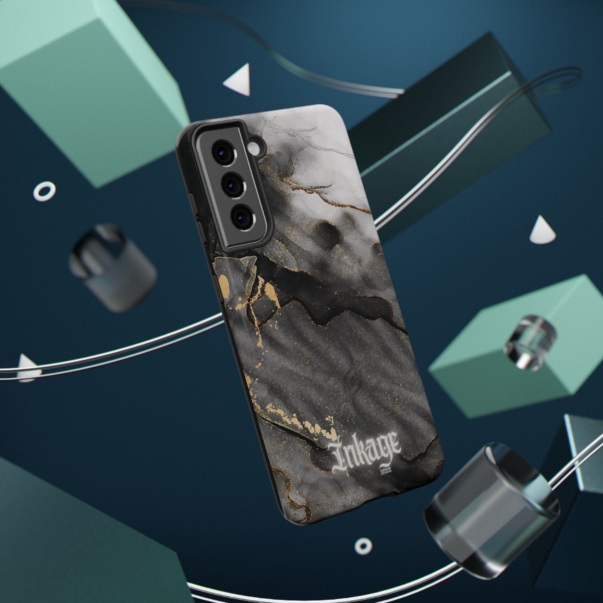 White Noir Marble Gold Foil Magnetic Phone Cases (Minimal)