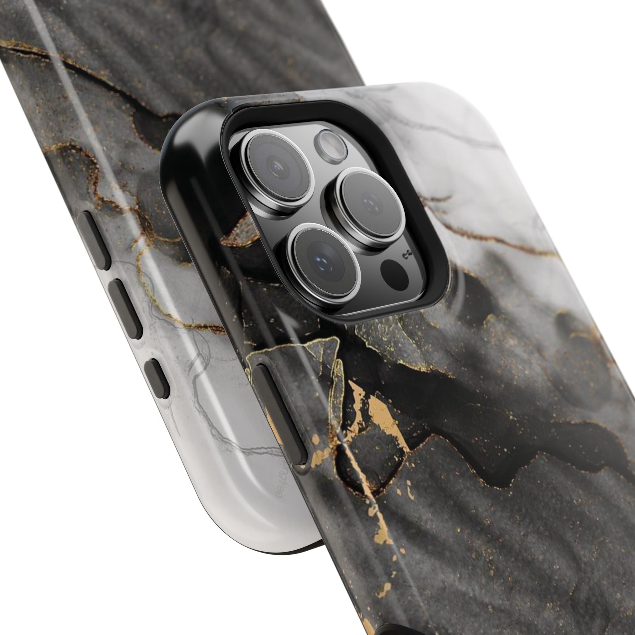 White Noir Marble Gold Foil Magnetic Phone Cases