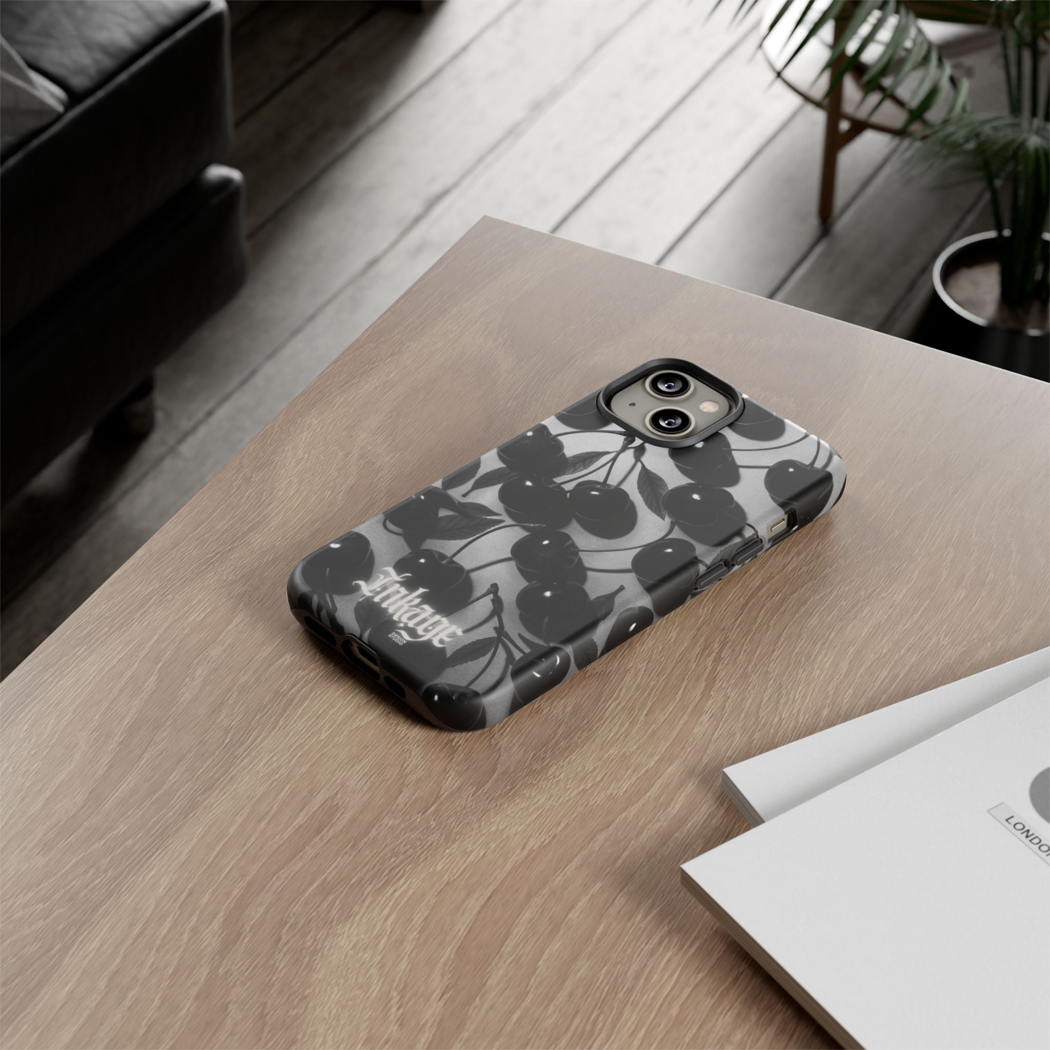 Black Cherry Print Tough Phone Cases (Minimal)