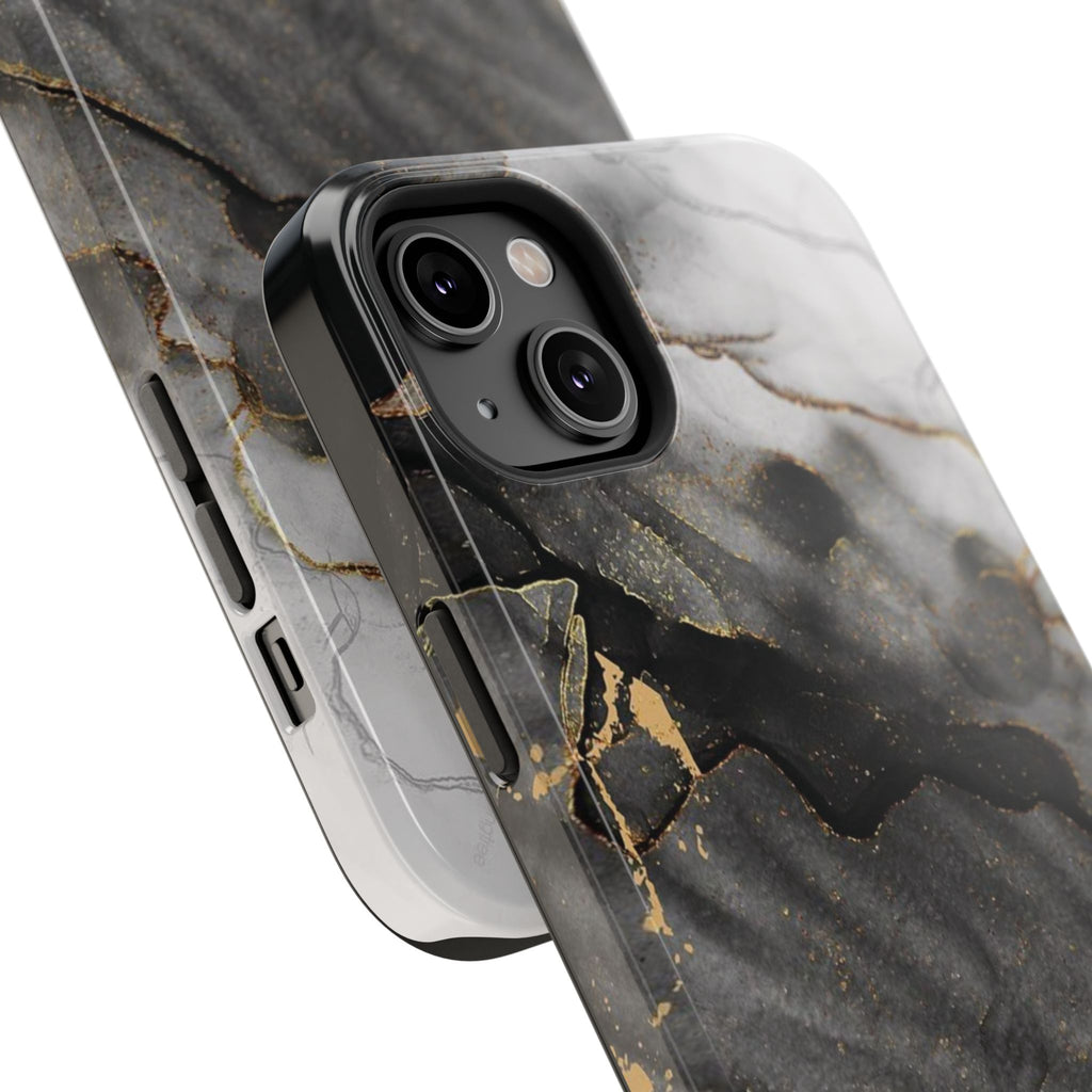 White Noir Marble Gold Foil Magnetic Phone Cases